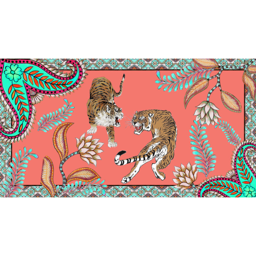 TIGER & JUNGLE CASHMERE SCARF LARGE
