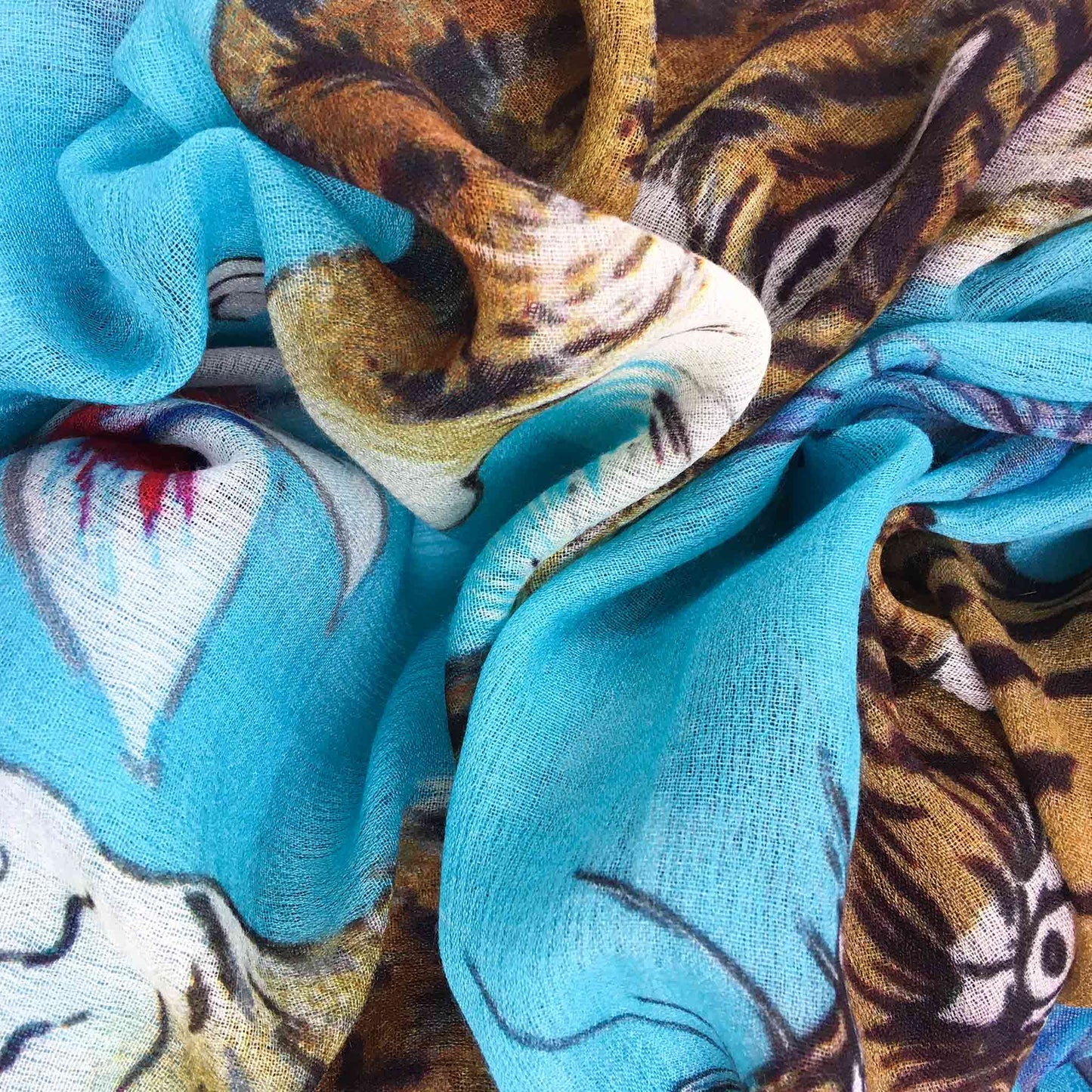 TIGER & JUNGLE CASHMERE SCARF - cyne