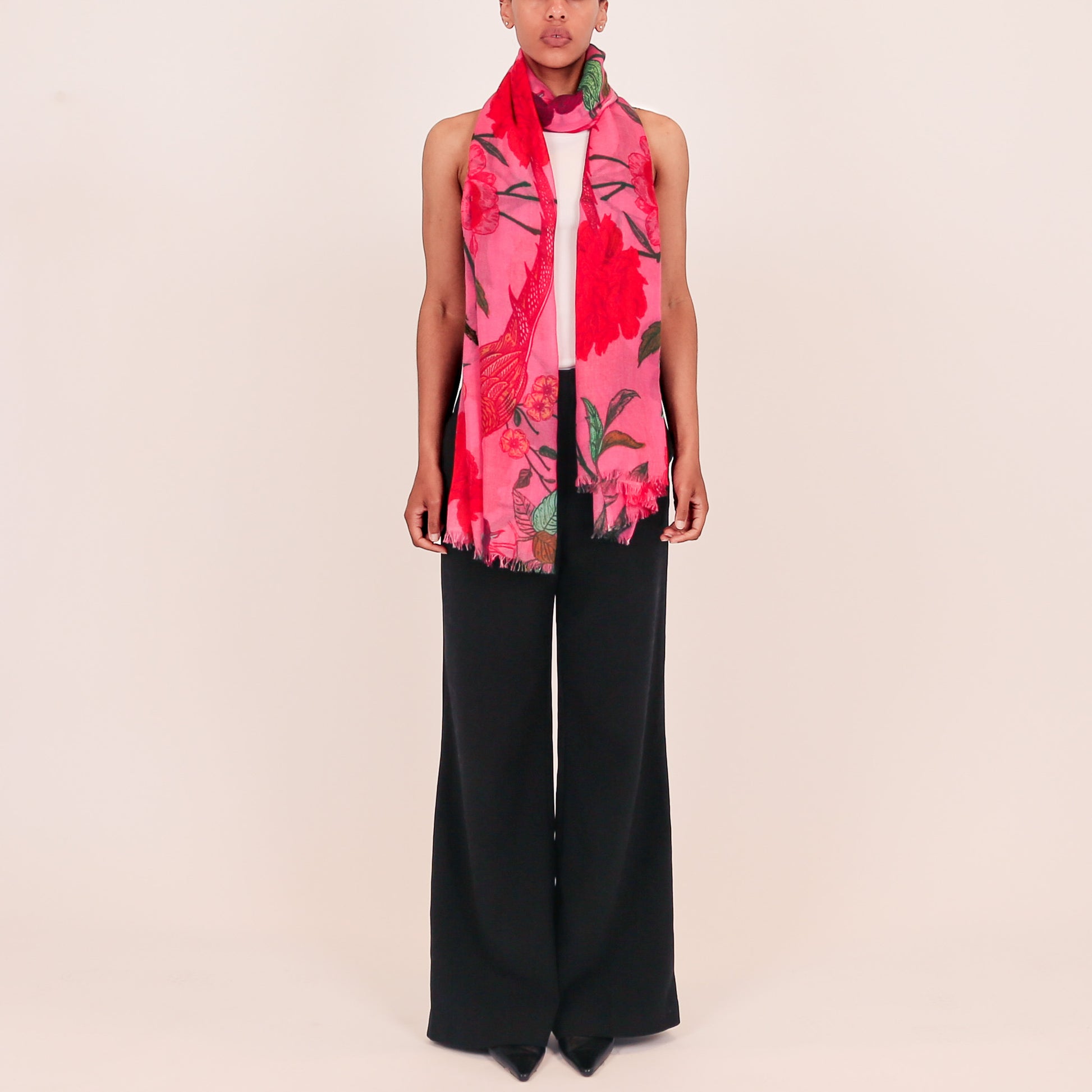 BIRD PARADISE CASHMERE SCARF