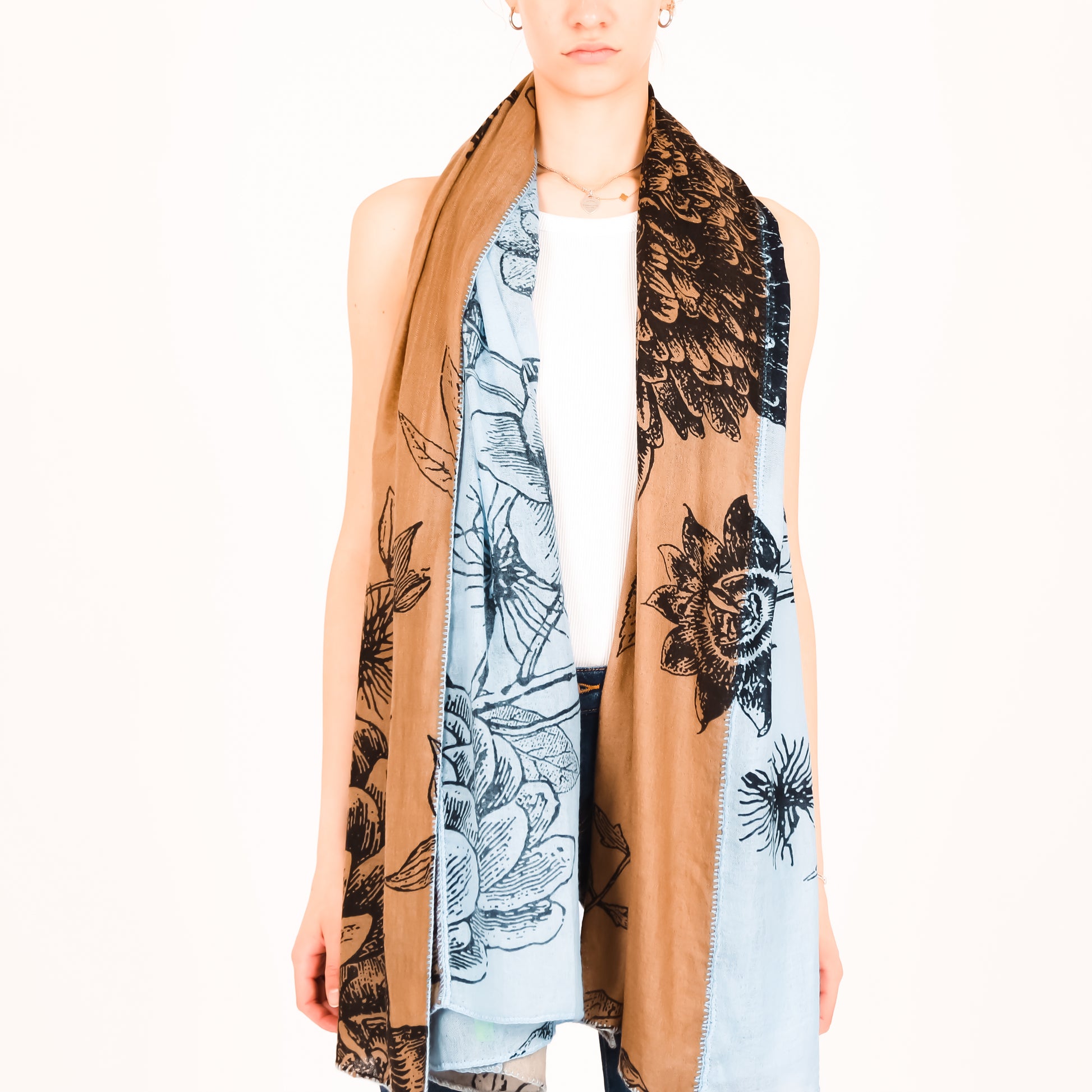 FLOWER EXPLOSION 3COLOR FELTED CASHMERE SCARF