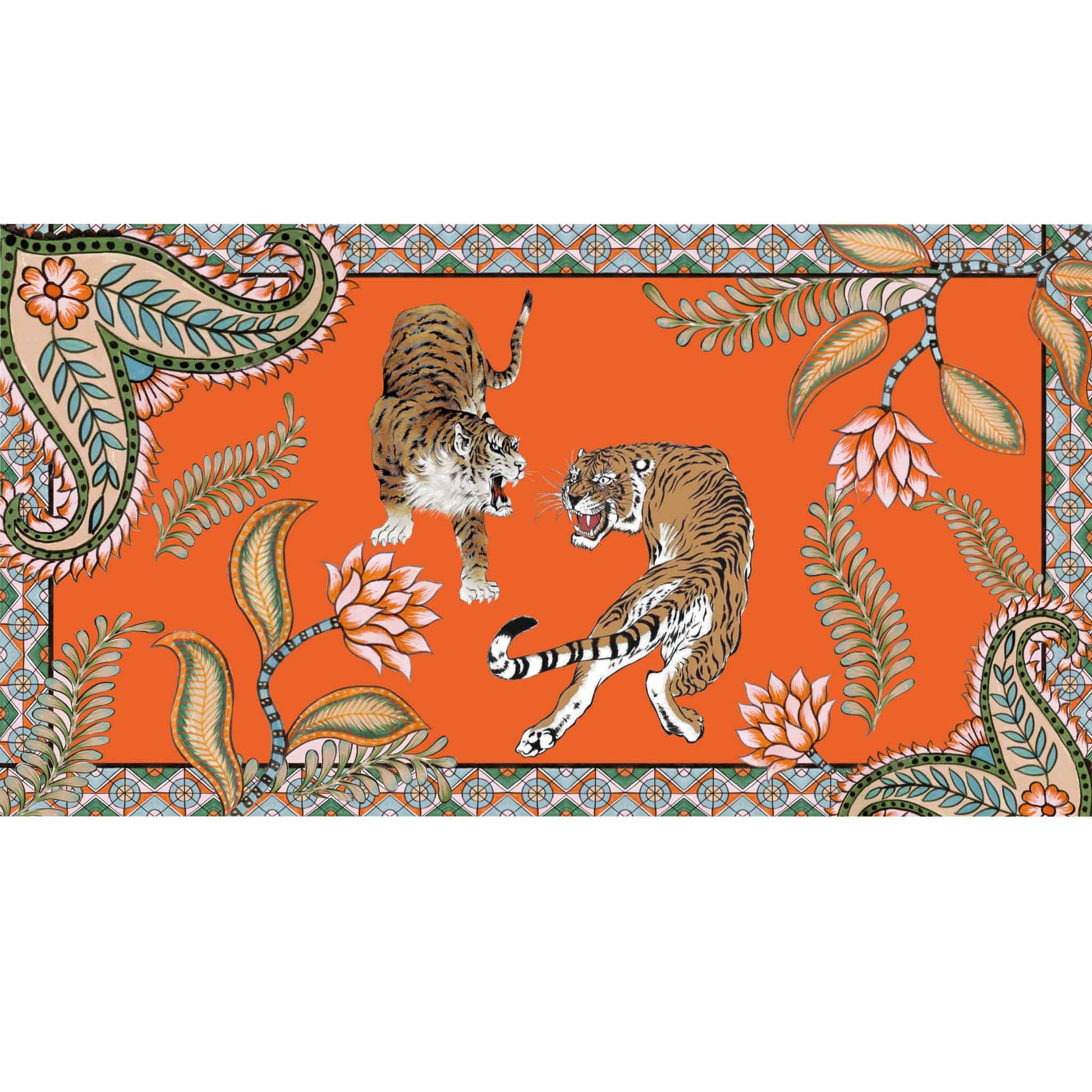 TIGER & JUNGLE CASHMERE SCARF LARGE