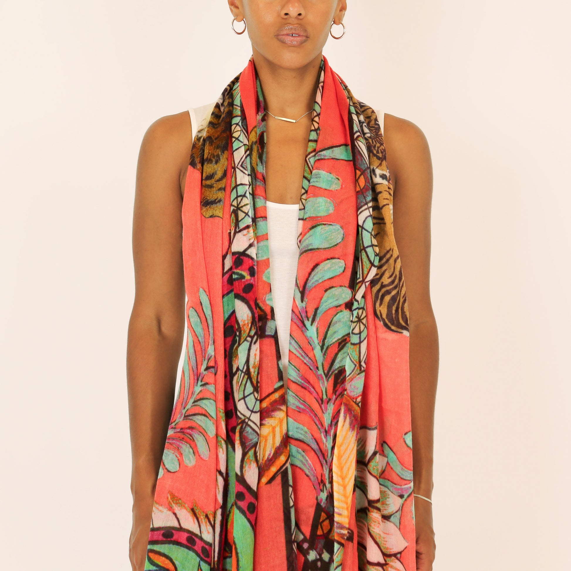 TIGER & JUNGLE CASHMERE SCARF LARGE