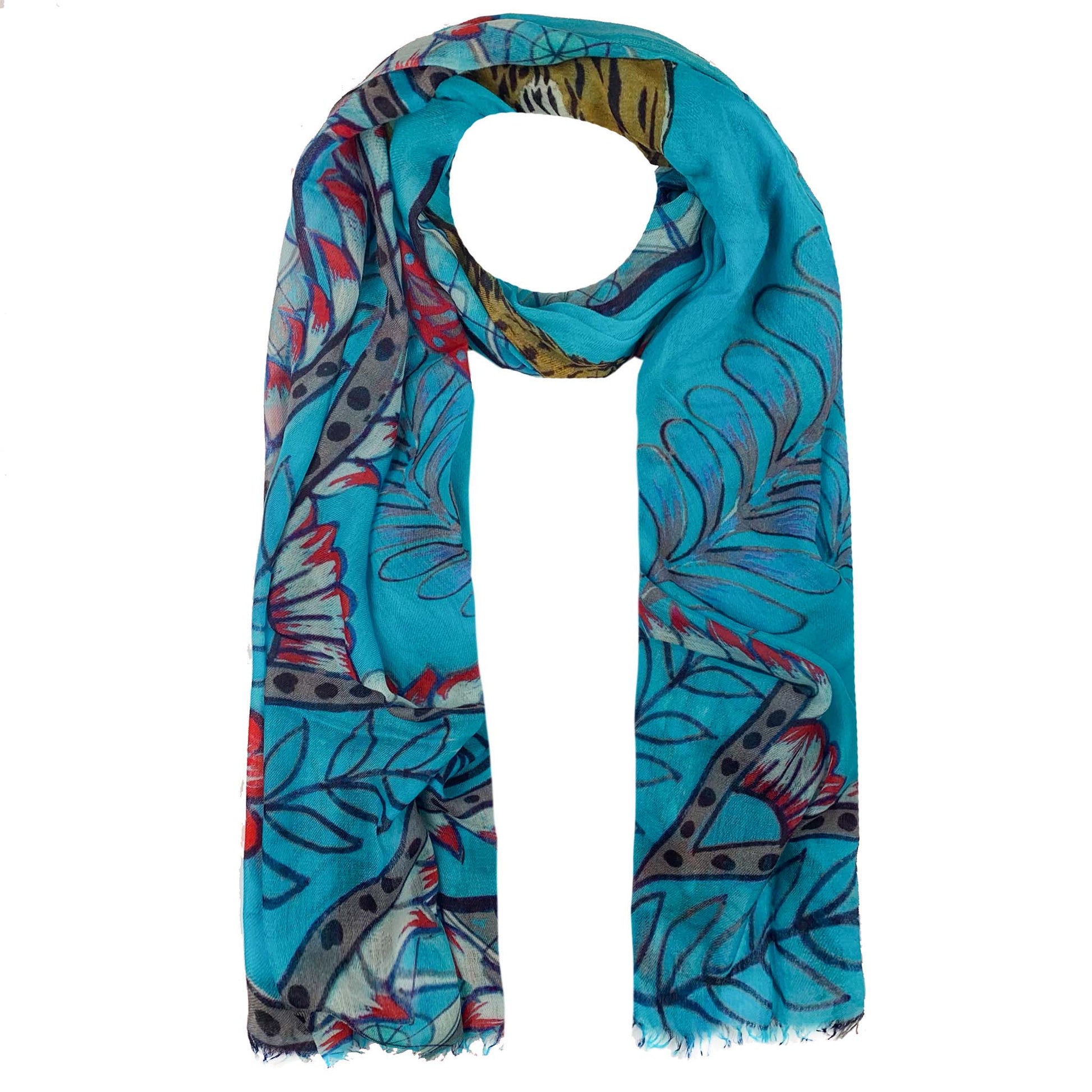 TIGER & JUNGLE CASHMERE SCARF LARGE