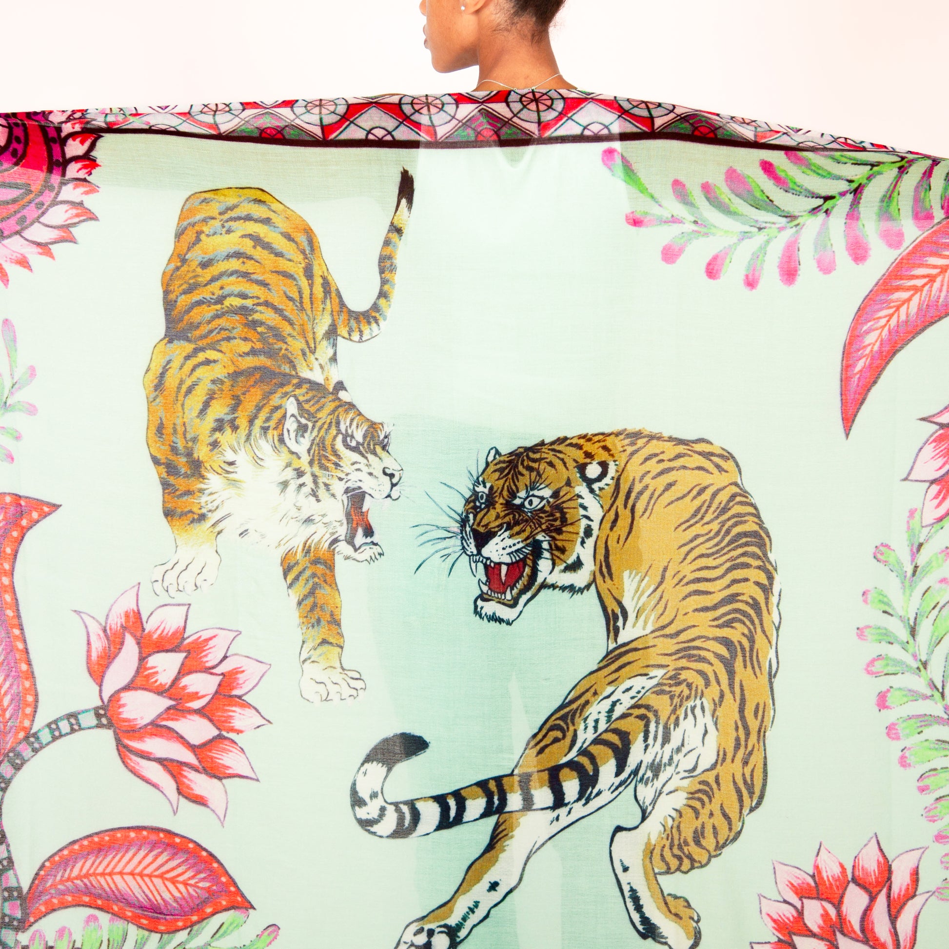 TIGER & JUNGLE CASHMERE SCARF LARGE