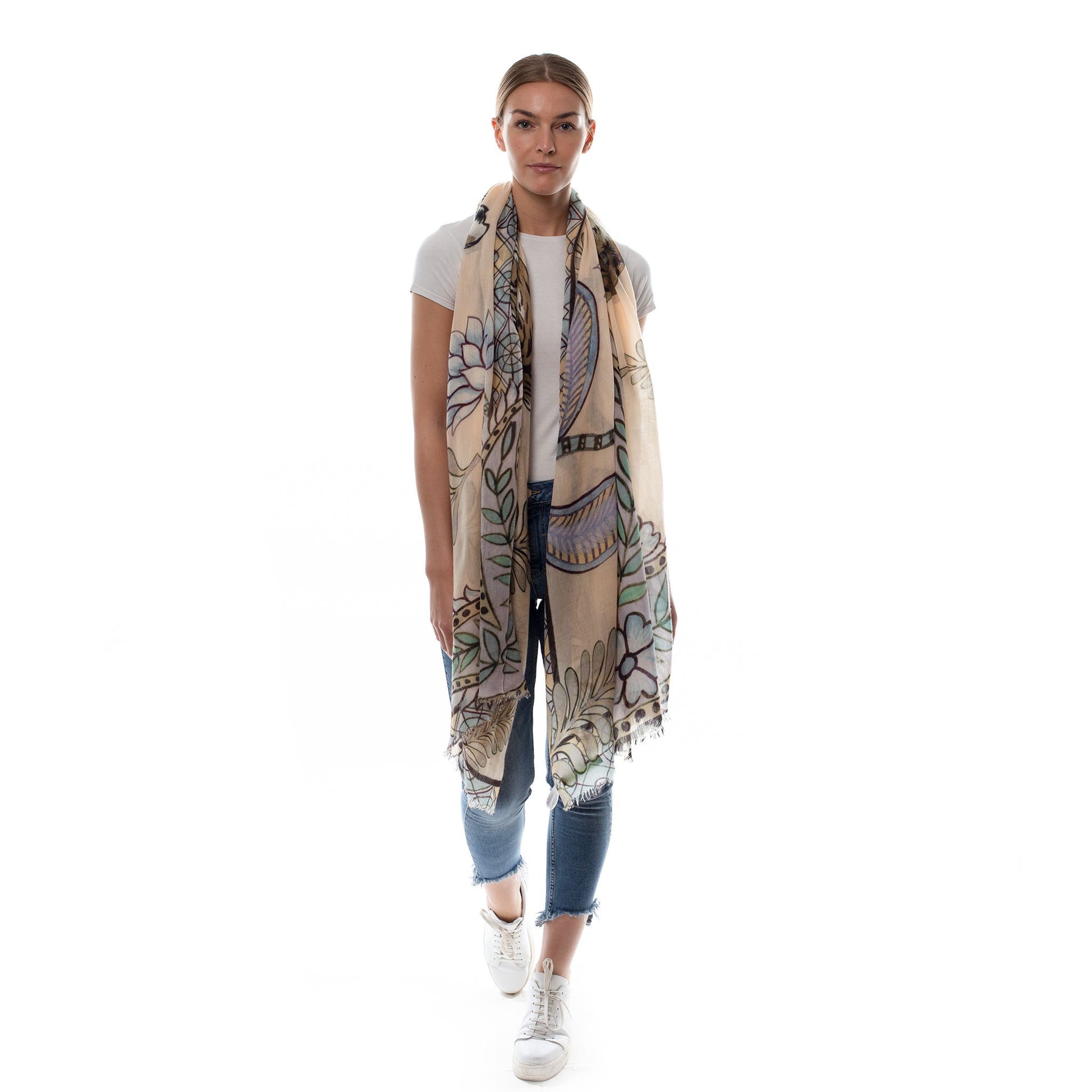 TIGER & JUNGLE CASHMERE SCARF LARGE