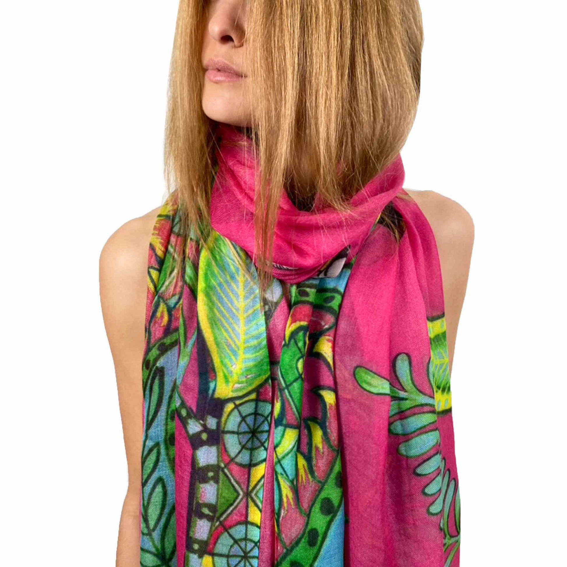 TIGER & JUNGLE CASHMERE SCARF LARGE