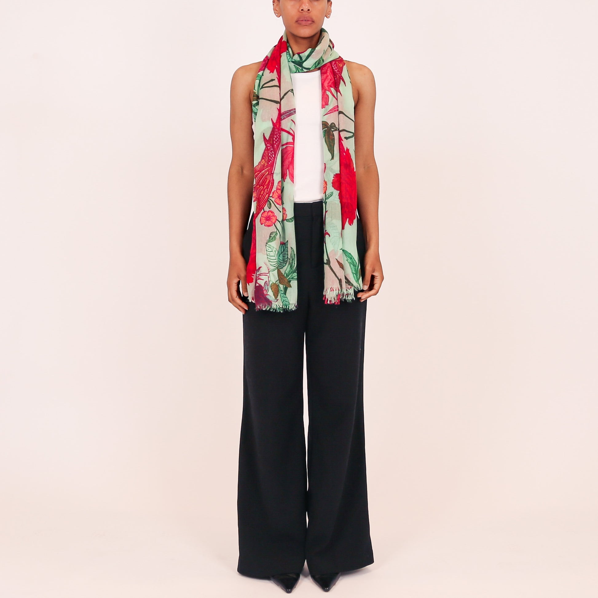 BIRD PARADISE CASHMERE SCARF