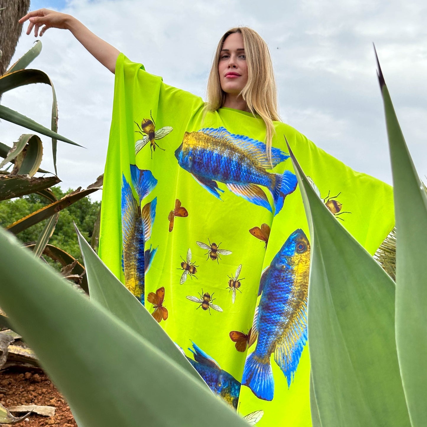 BUTTERFLY & FISH SILK TUNIC