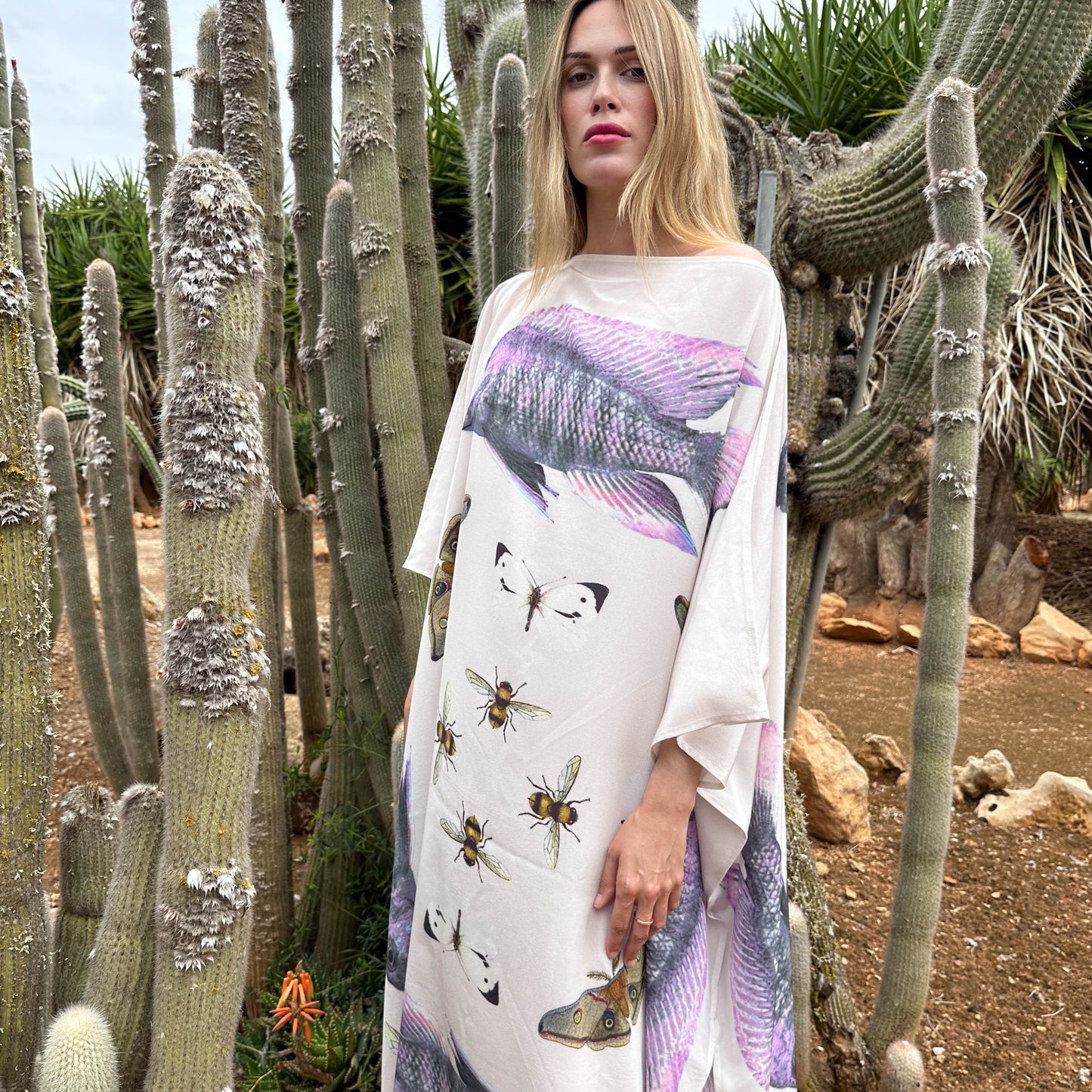 BUTTERFLY & FISH SILK TUNIC