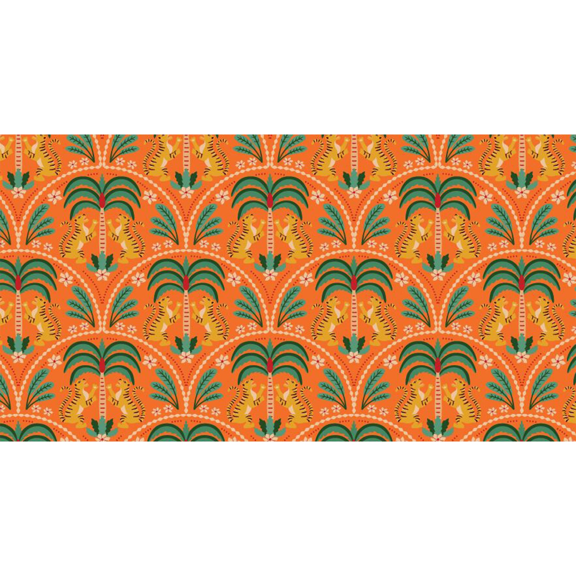 TIGER PALM CASHMERE SCARF - Orange