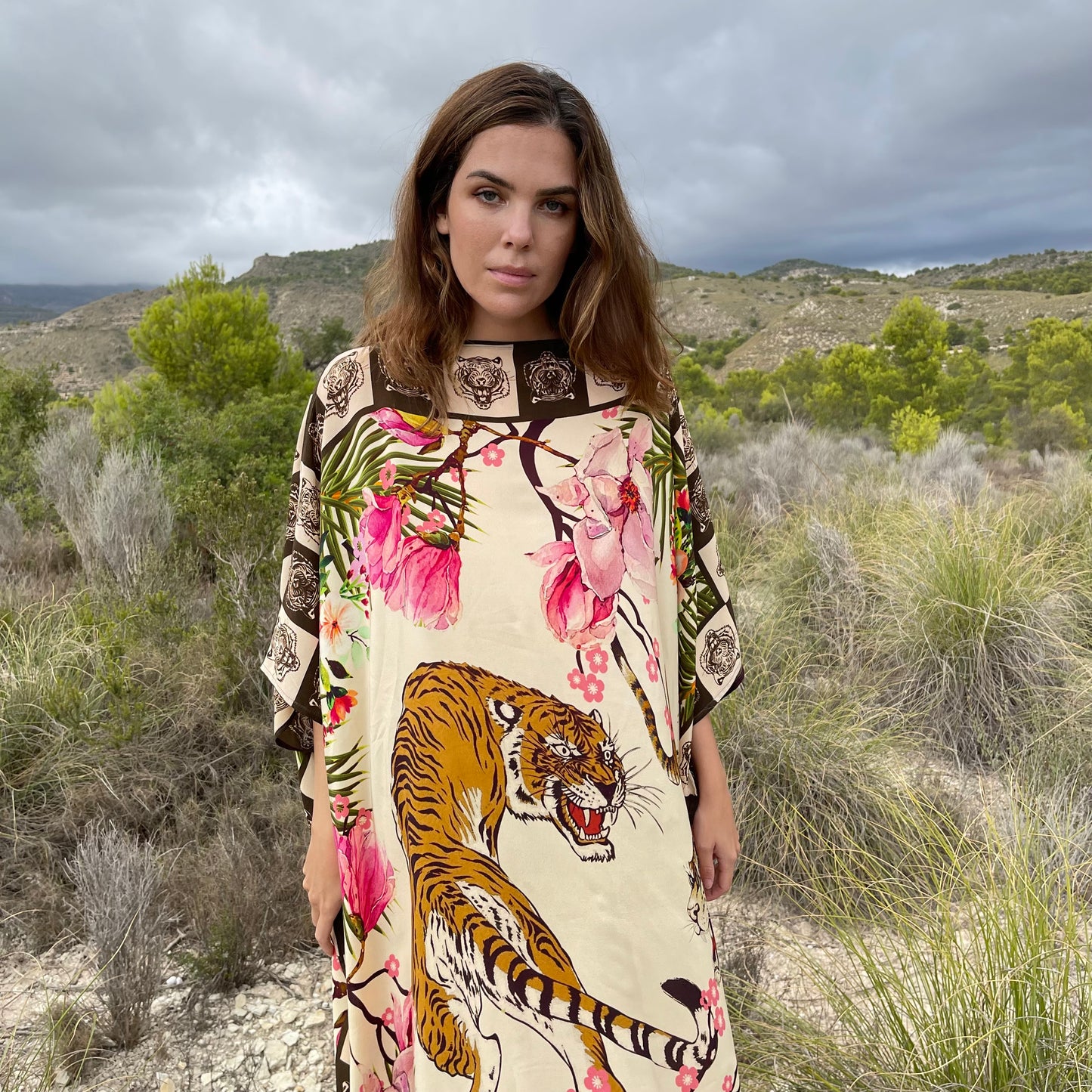 ROARING TIGERS SILK TUNIC