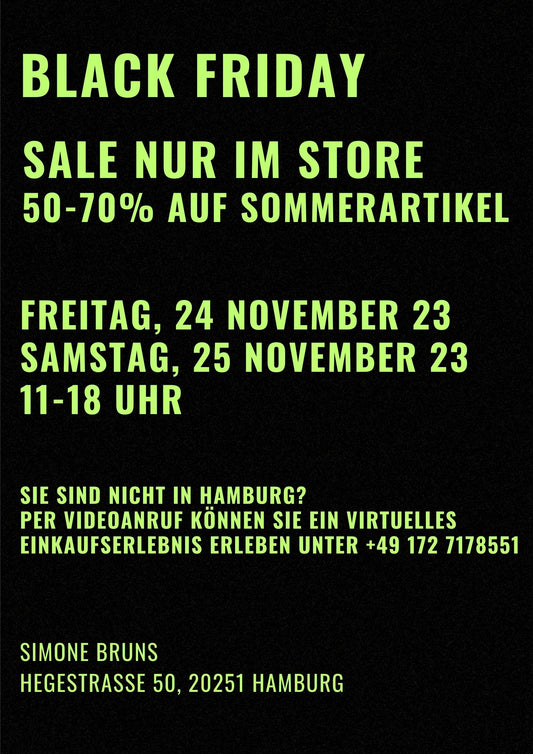 BLACK FRIDAY SALE : 50-70% AUF SOMMERARTIKEL NUR IM STORE