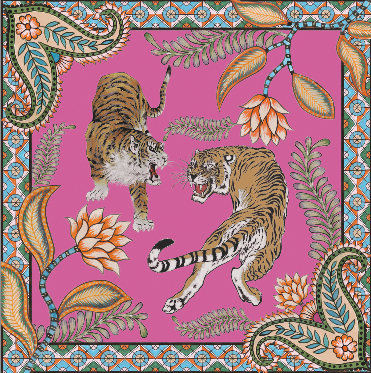 TIGER & JUNGLE MINI NECK TIE