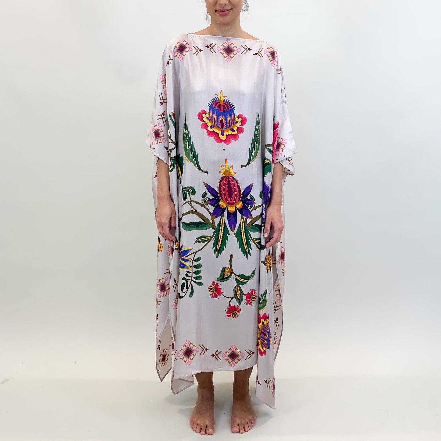 ETHNO FLORAL SILK TUNIC