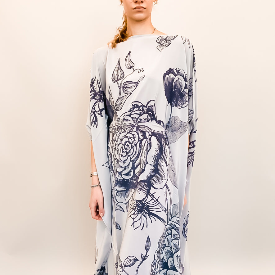 FLOWER EXPLOSION EVENING DRESS