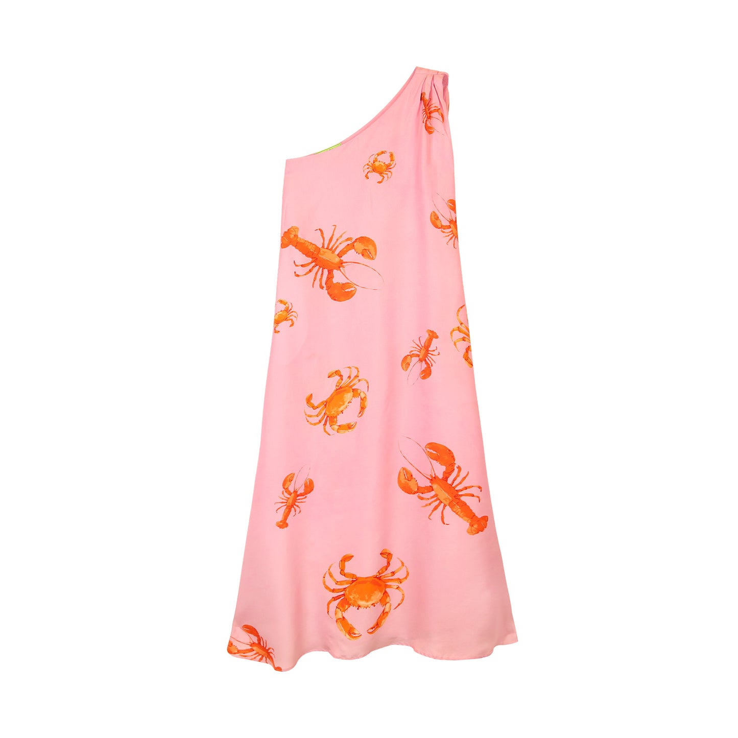 CRAB & LOBSTER SILK OFF-SHOULDER DRESS