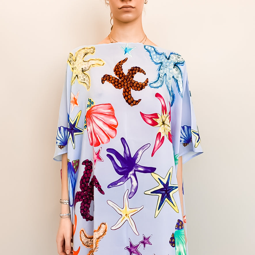 CORAL SILK TUNIC