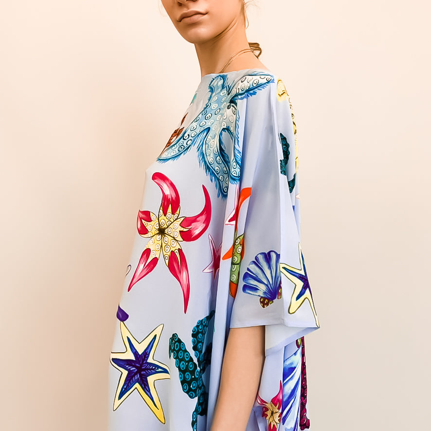 CORAL SILK TUNIC