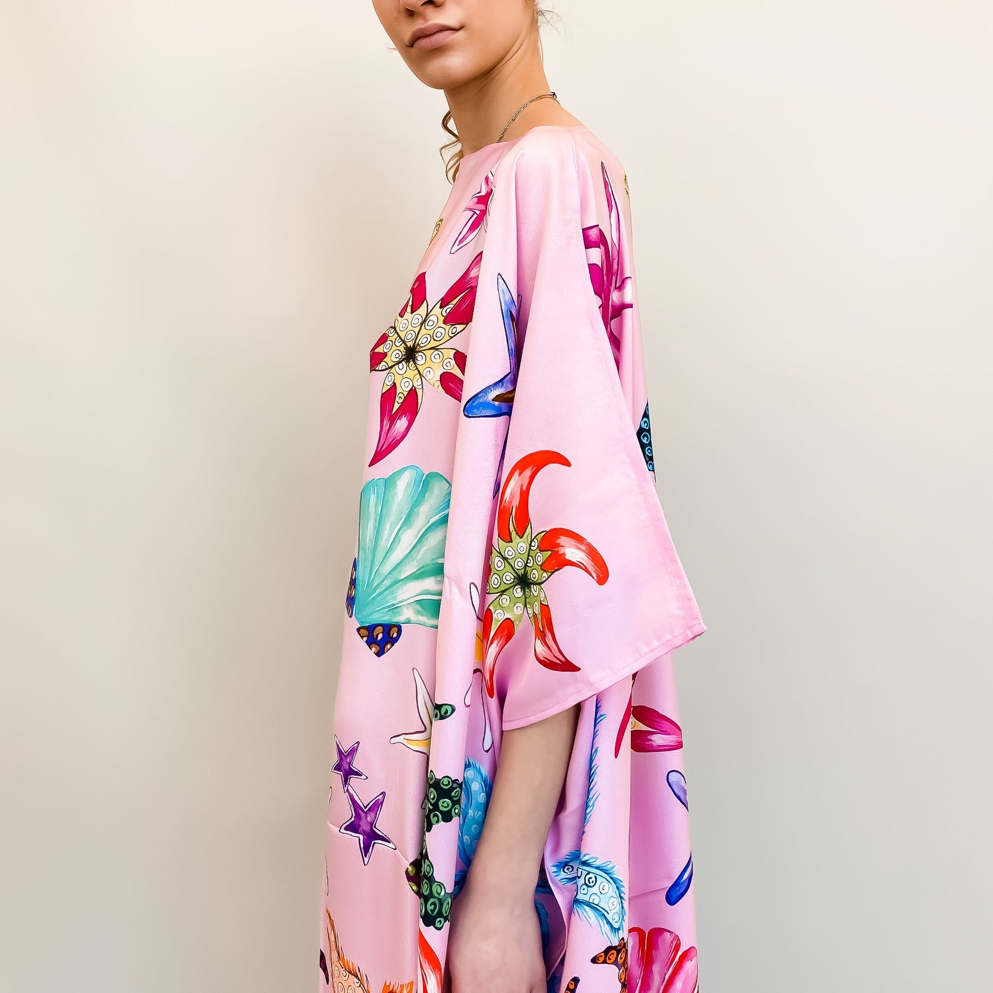 CORAL SILK TUNIC