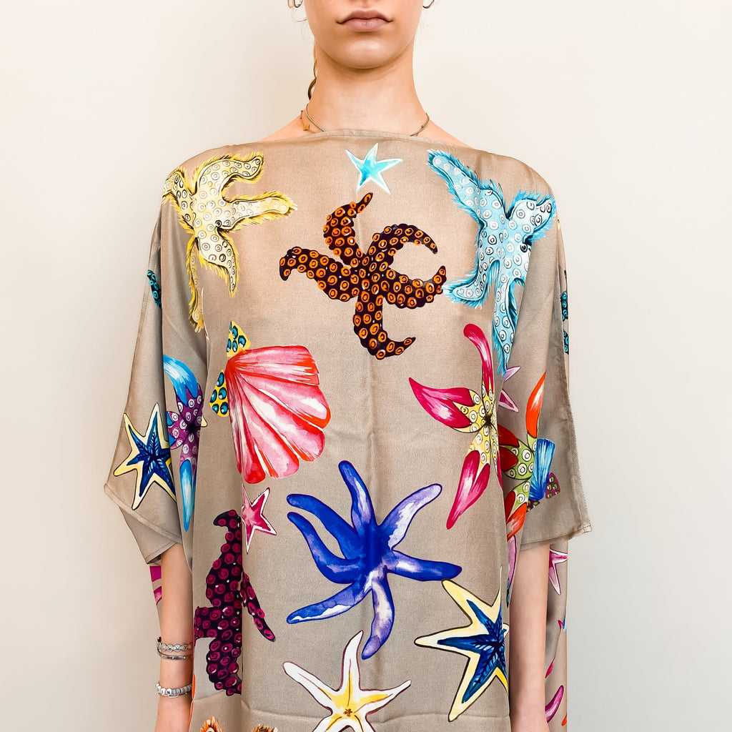 CORAL SILK TUNIC