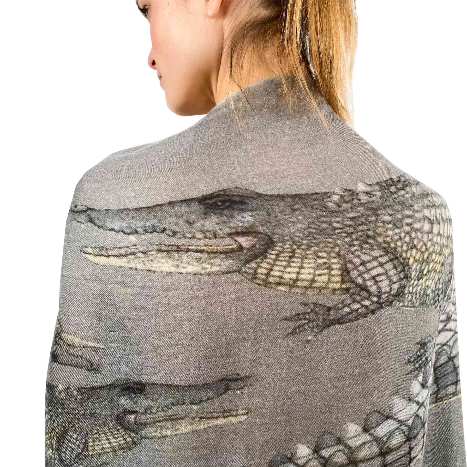 CROCODILE CASHMERE SCARF