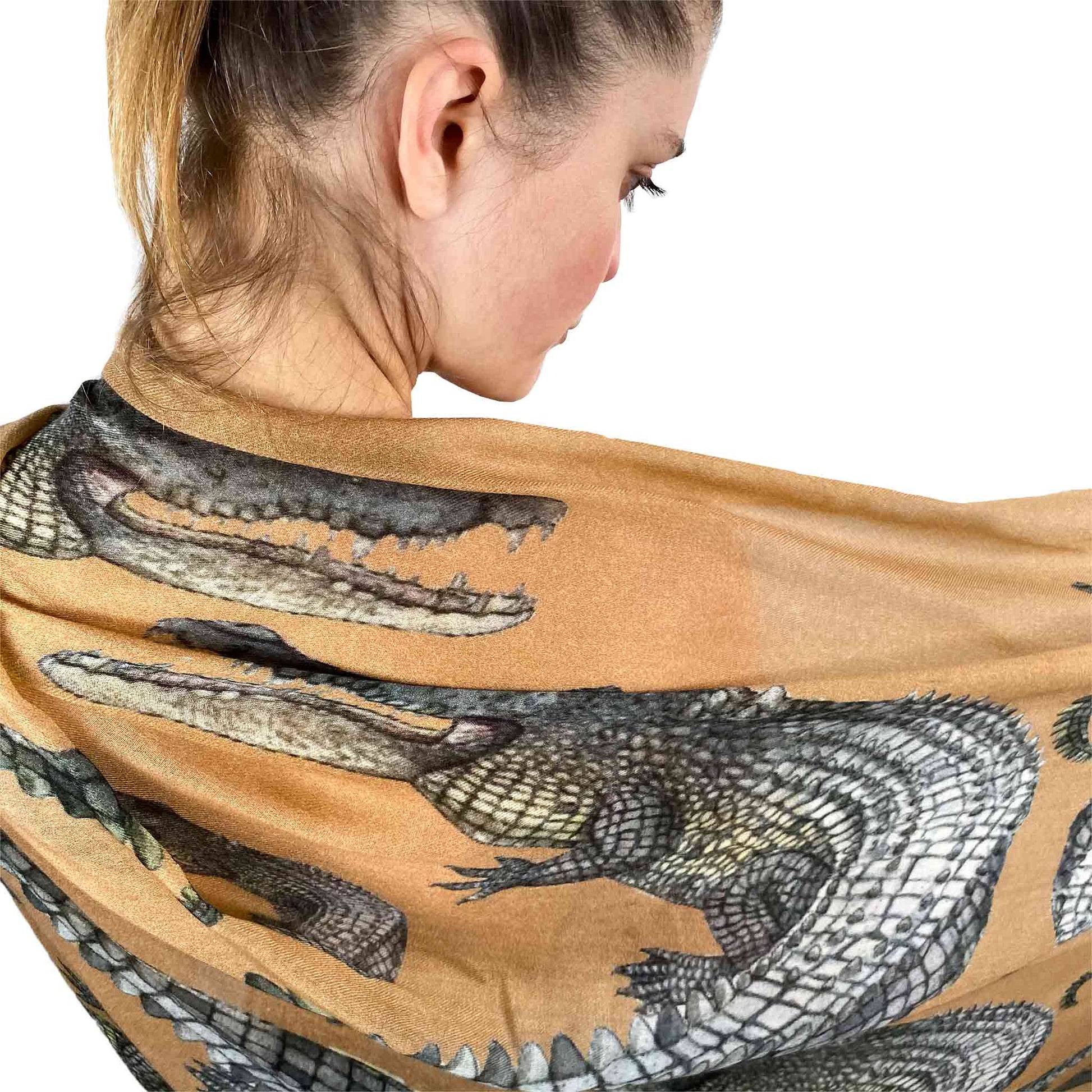 CROCODILE CASHMERE SCARF