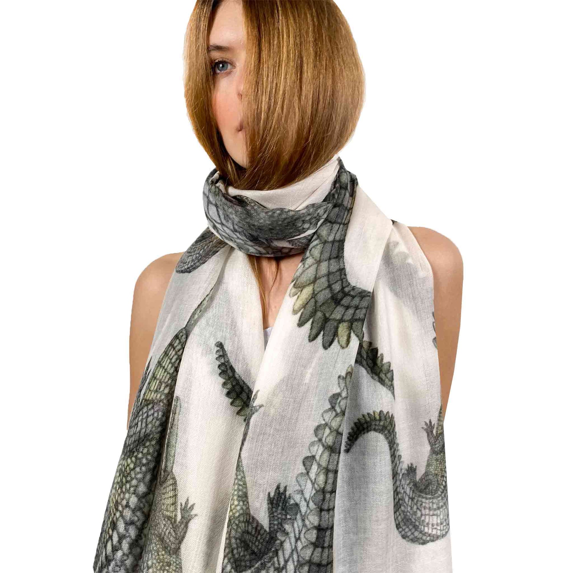 CROCODILE CASHMERE SCARF