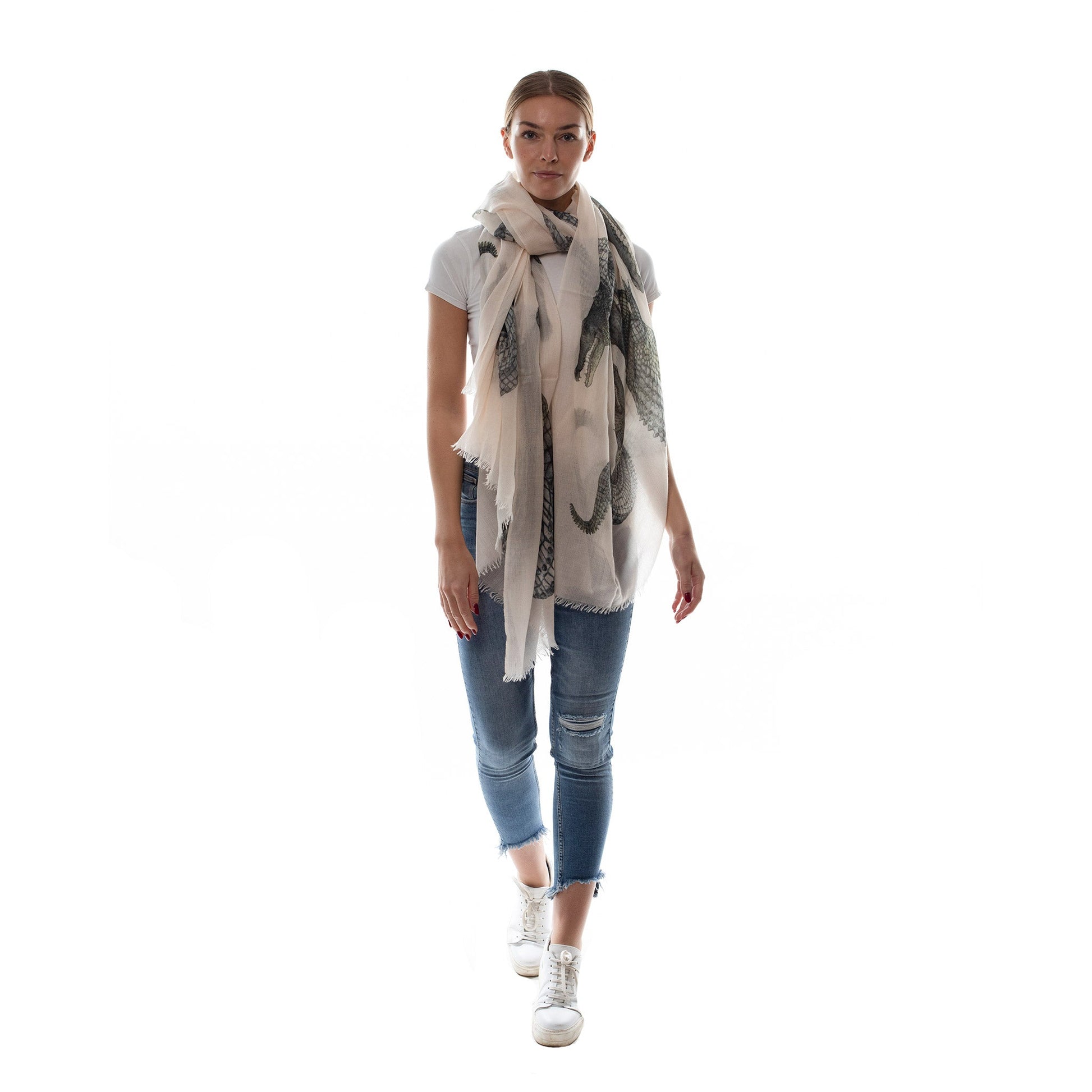 CROCODILE CASHMERE SCARF