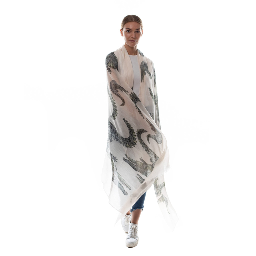 CROCODILE CASHMERE SCARF