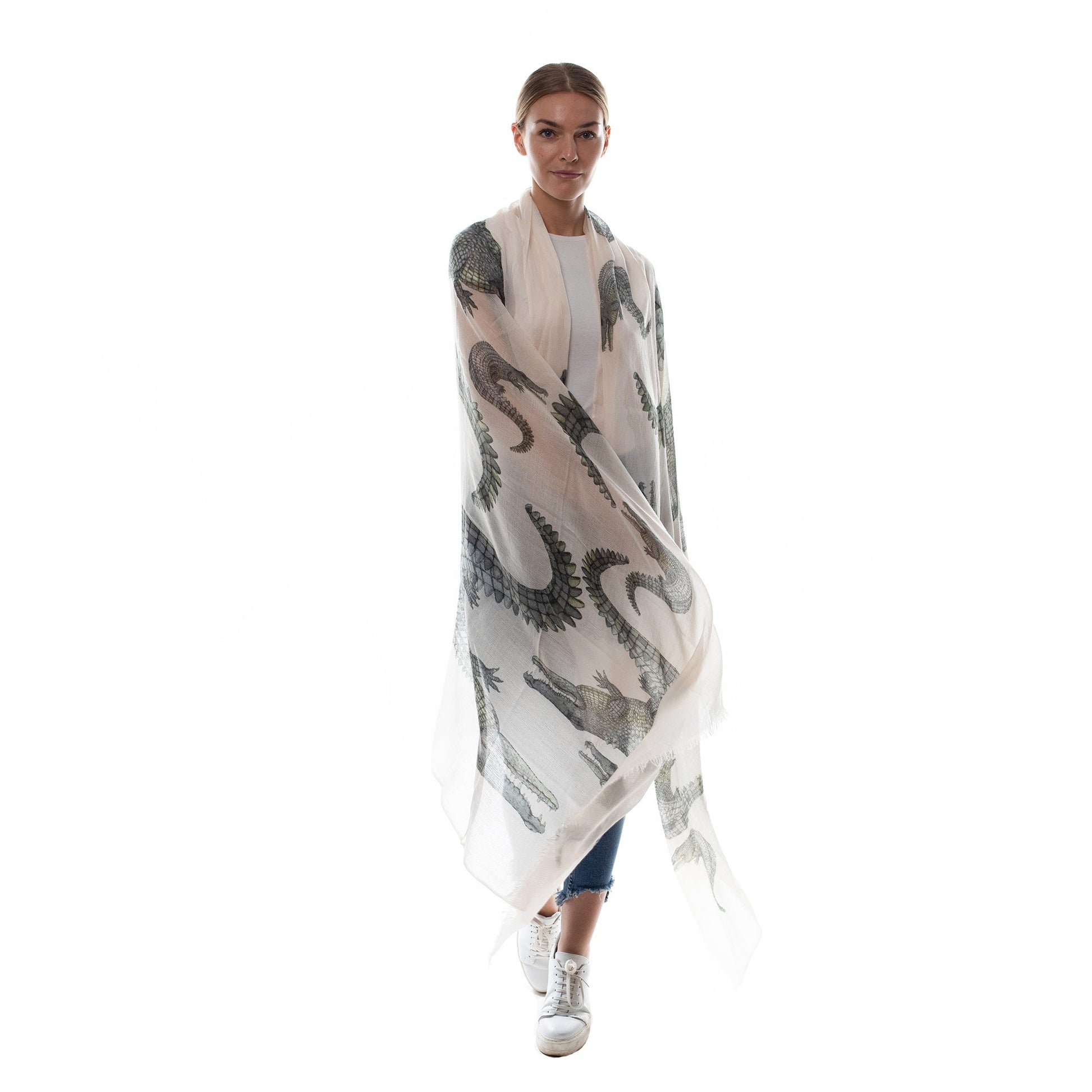 CROCODILE CASHMERE SCARF