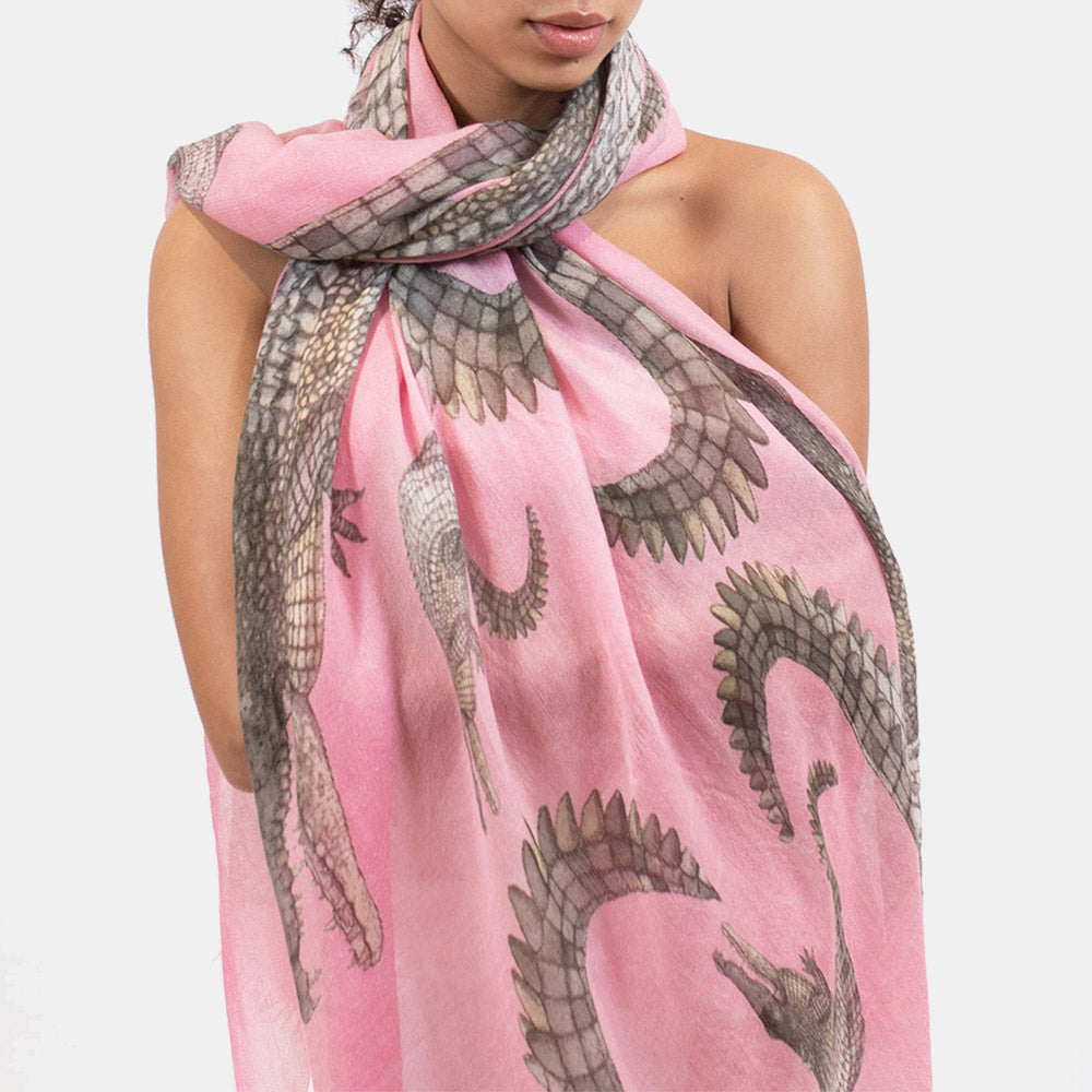 CROCODILE CASHMERE SCARF