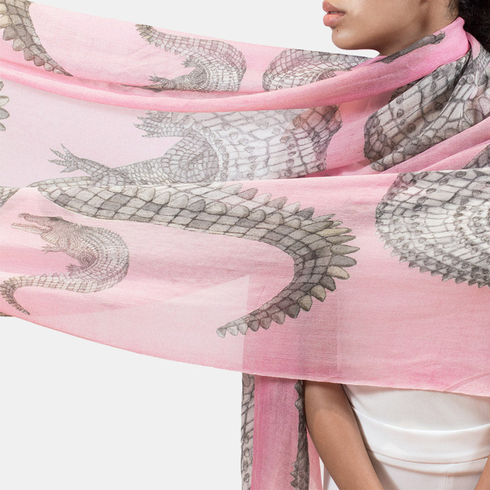 CROCODILE CASHMERE SCARF