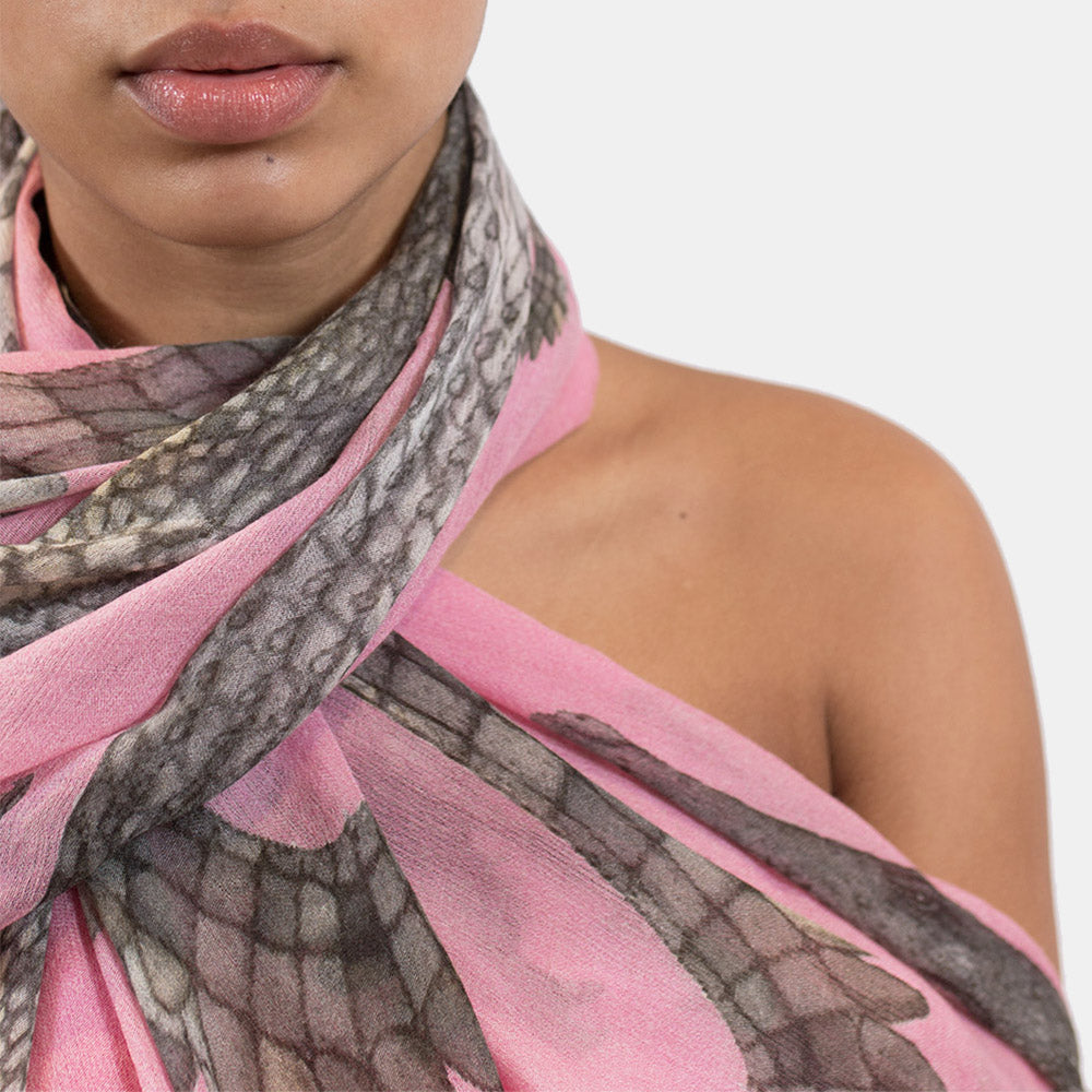CROCODILE CASHMERE SCARF