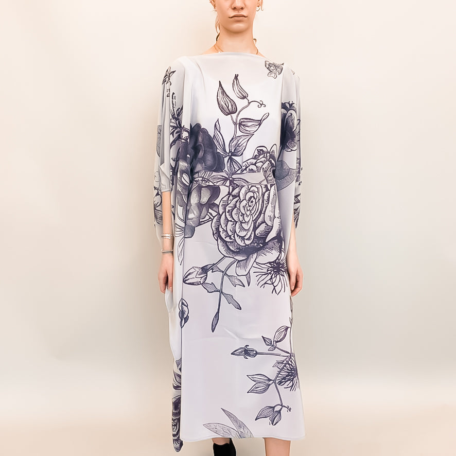 FLOWER EXPLOSION EVENING DRESS