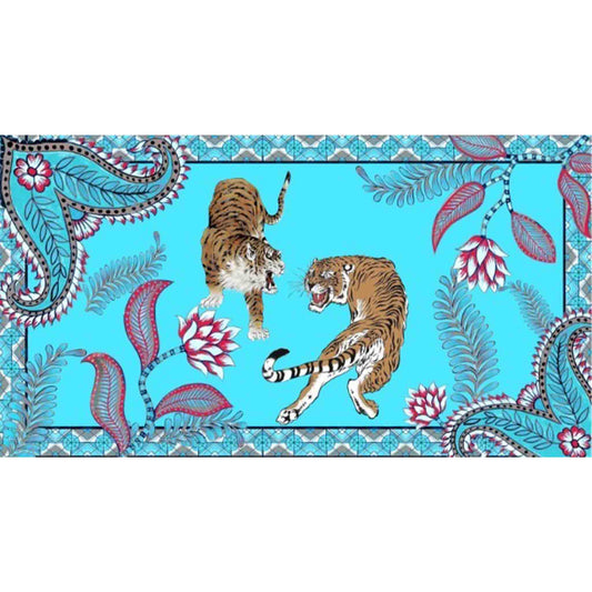 TIGER & JUNGLE CASHMERE SCARF - cyne