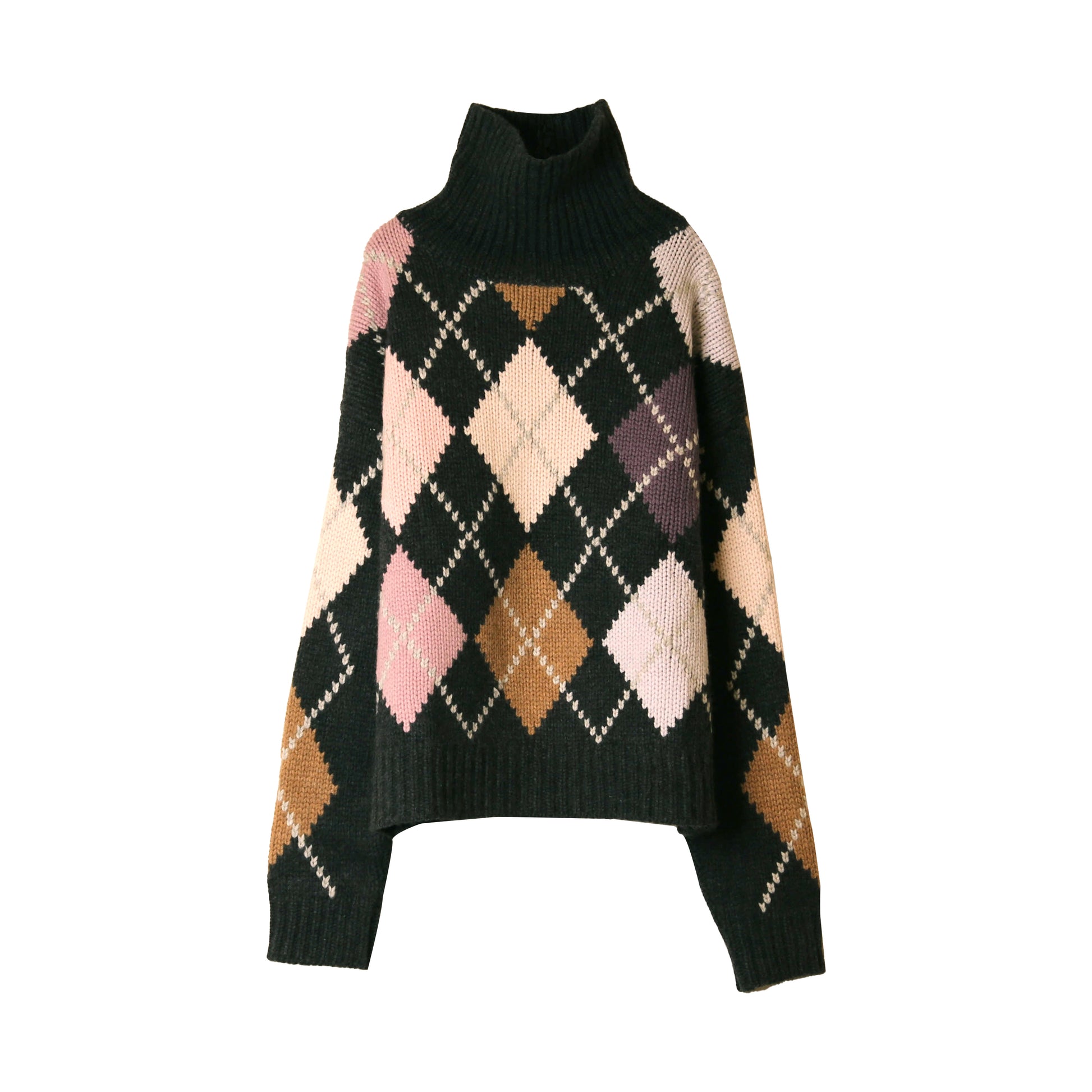GABRIELLE EXTRA DIAMOND SWEATER - CHARCOAL/LUNAR