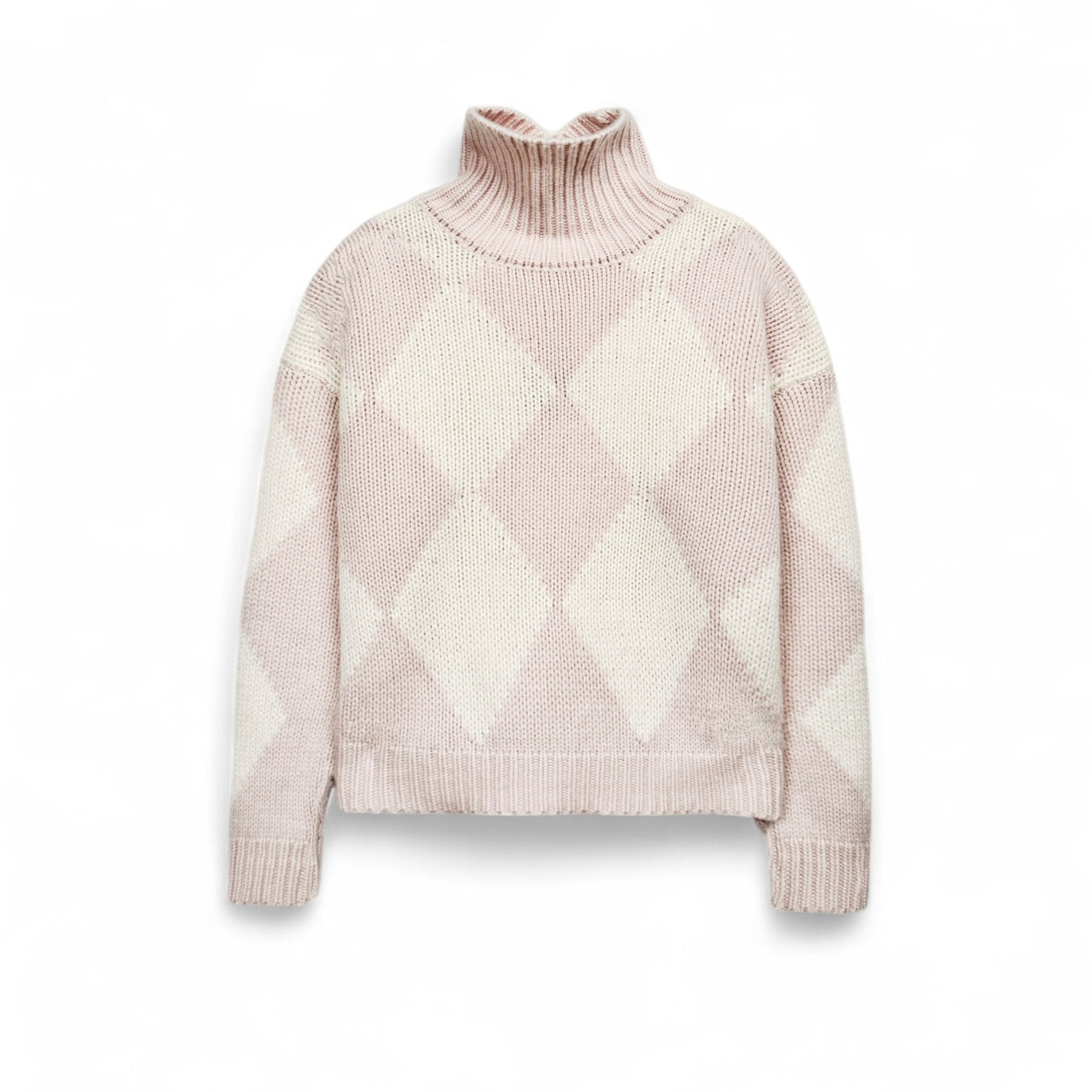 GABRIELLE DIAMOND SWEATER - POWDER/CHALK