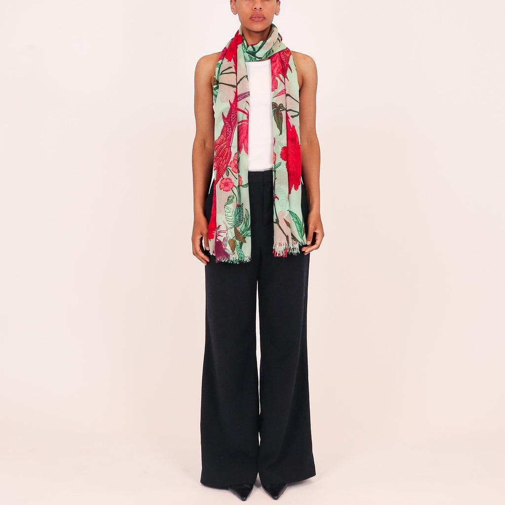 BIRD PARADISE CASHMERE SCARF