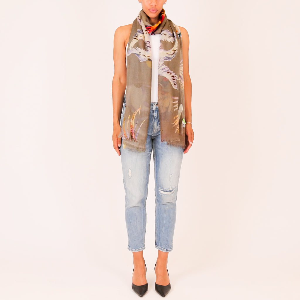 DOGS & BIRDS CASHMERE SCARF