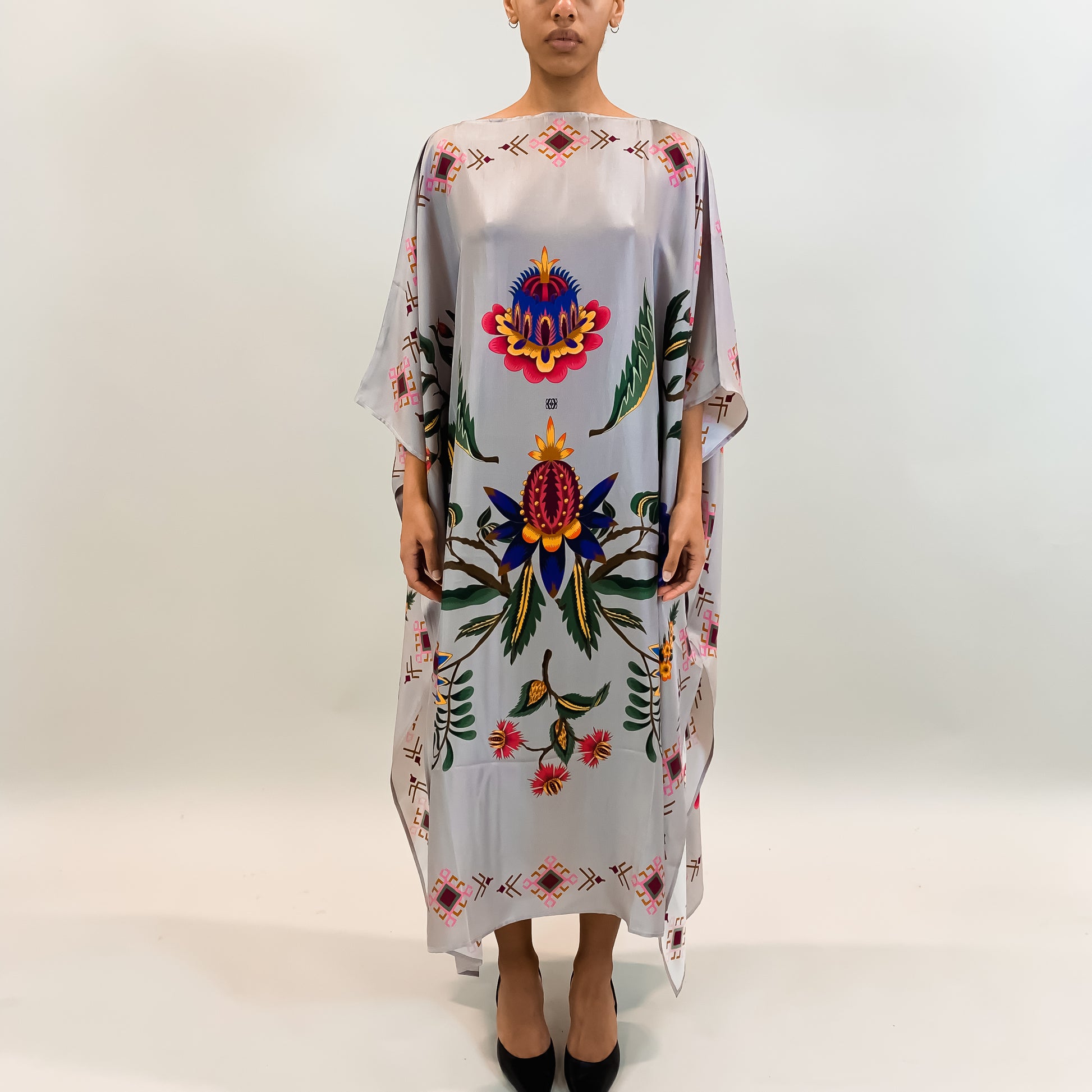 ETHNO FLORAL SILK TUNIC