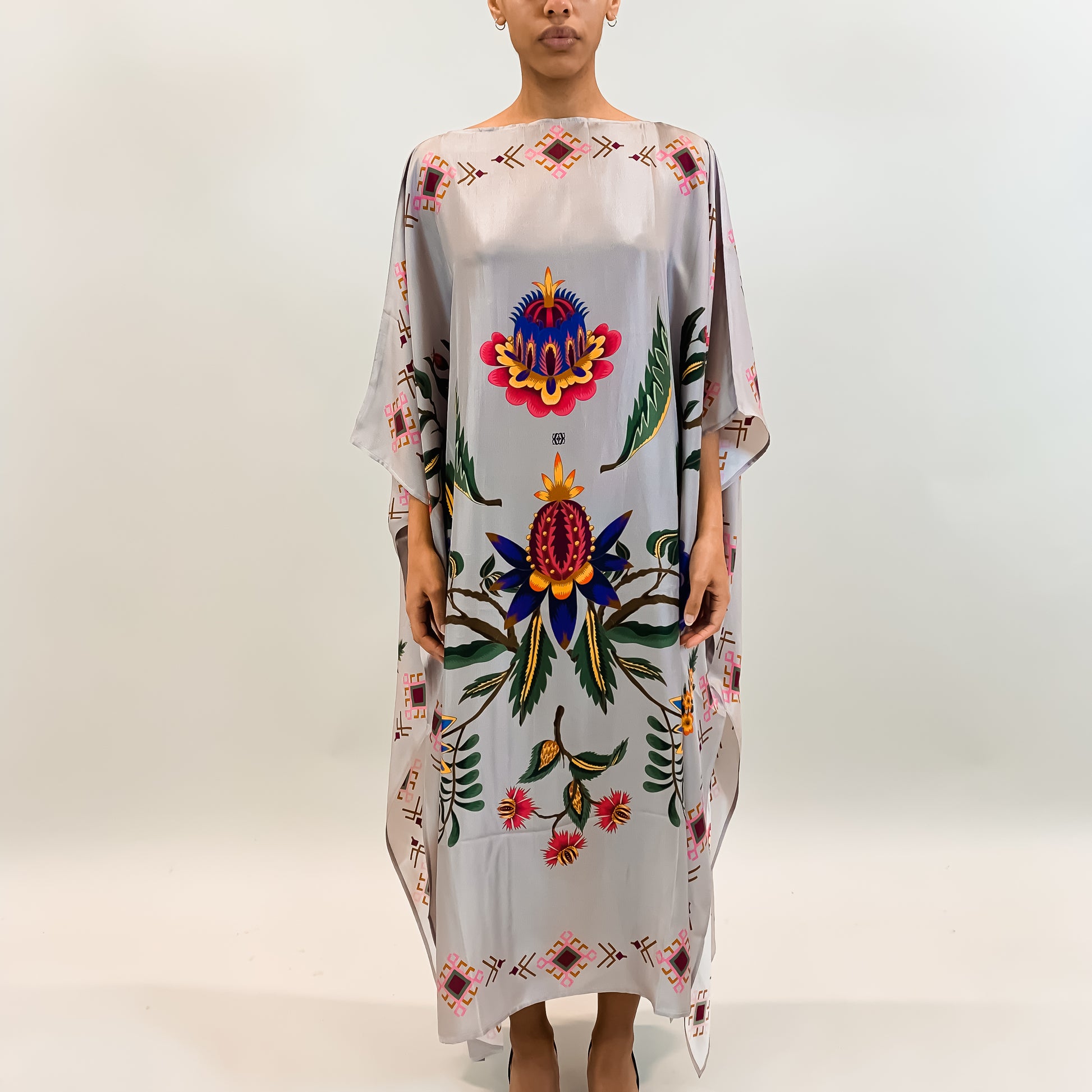 ETHNO FLORAL SILK TUNIC