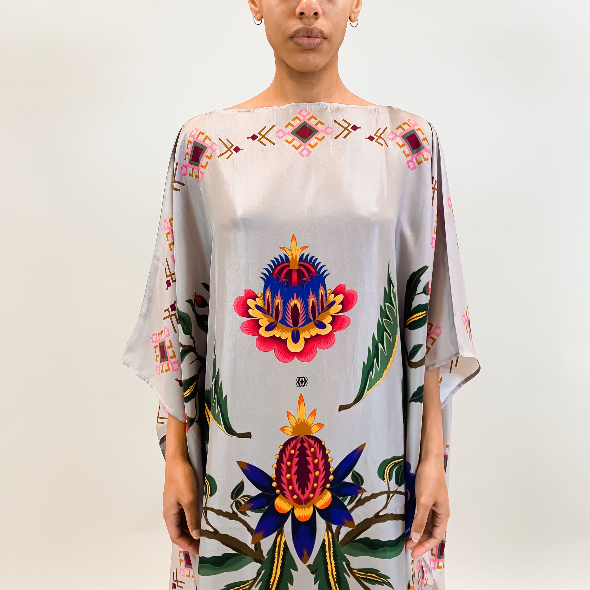 ETHNO FLORAL SILK TUNIC
