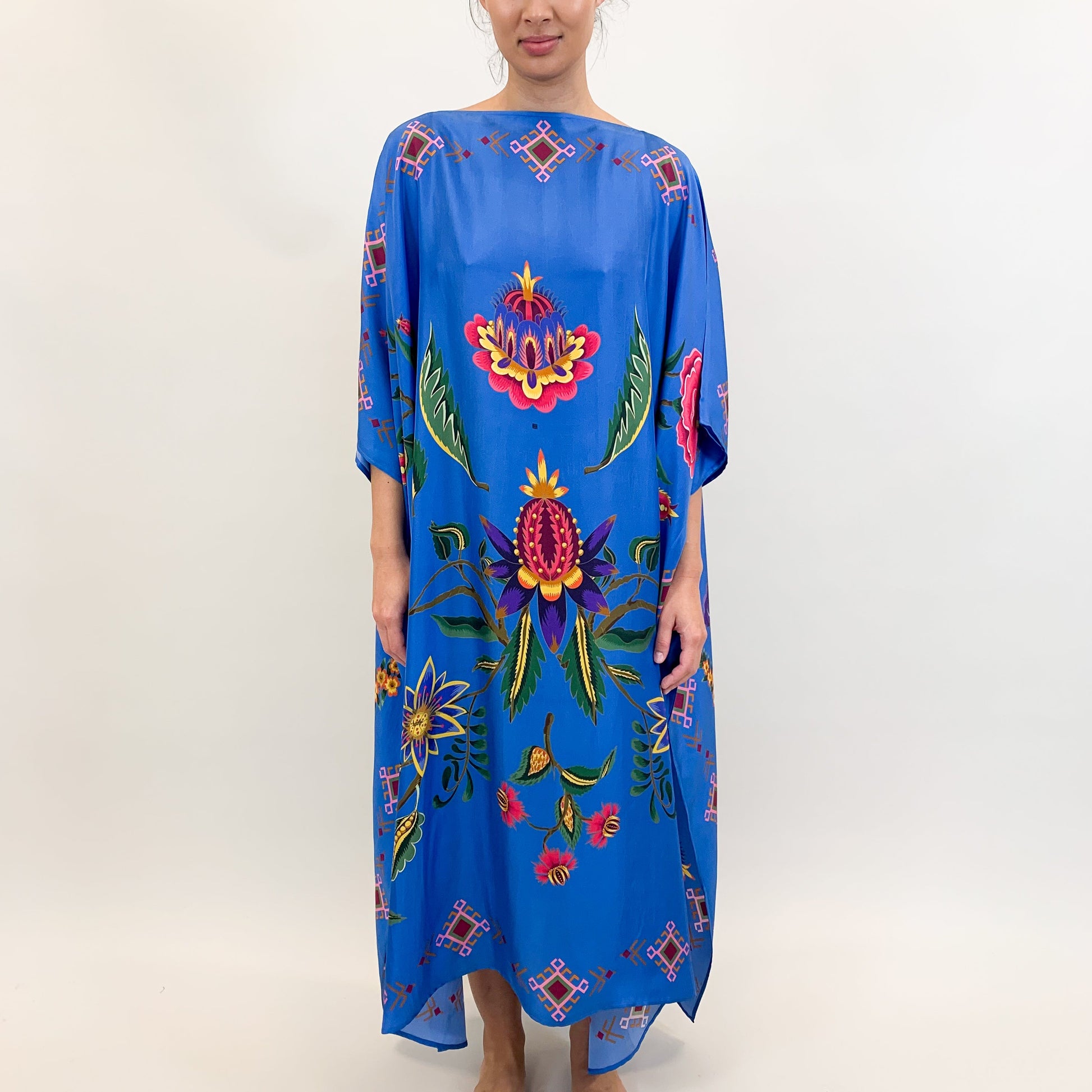 ETHNO FLORAL SILK TUNIC