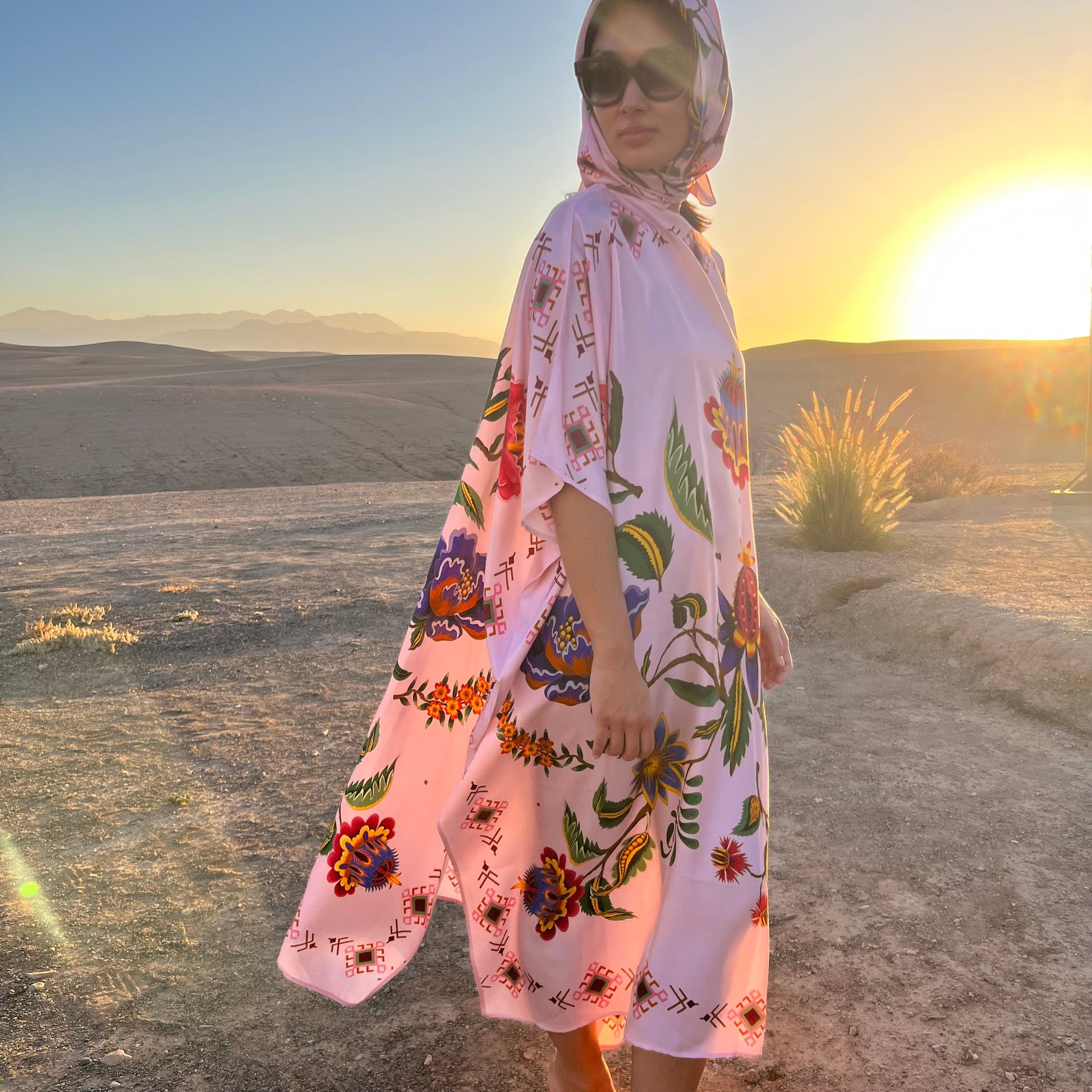 ETHNO FLORAL SILK TUNIC
