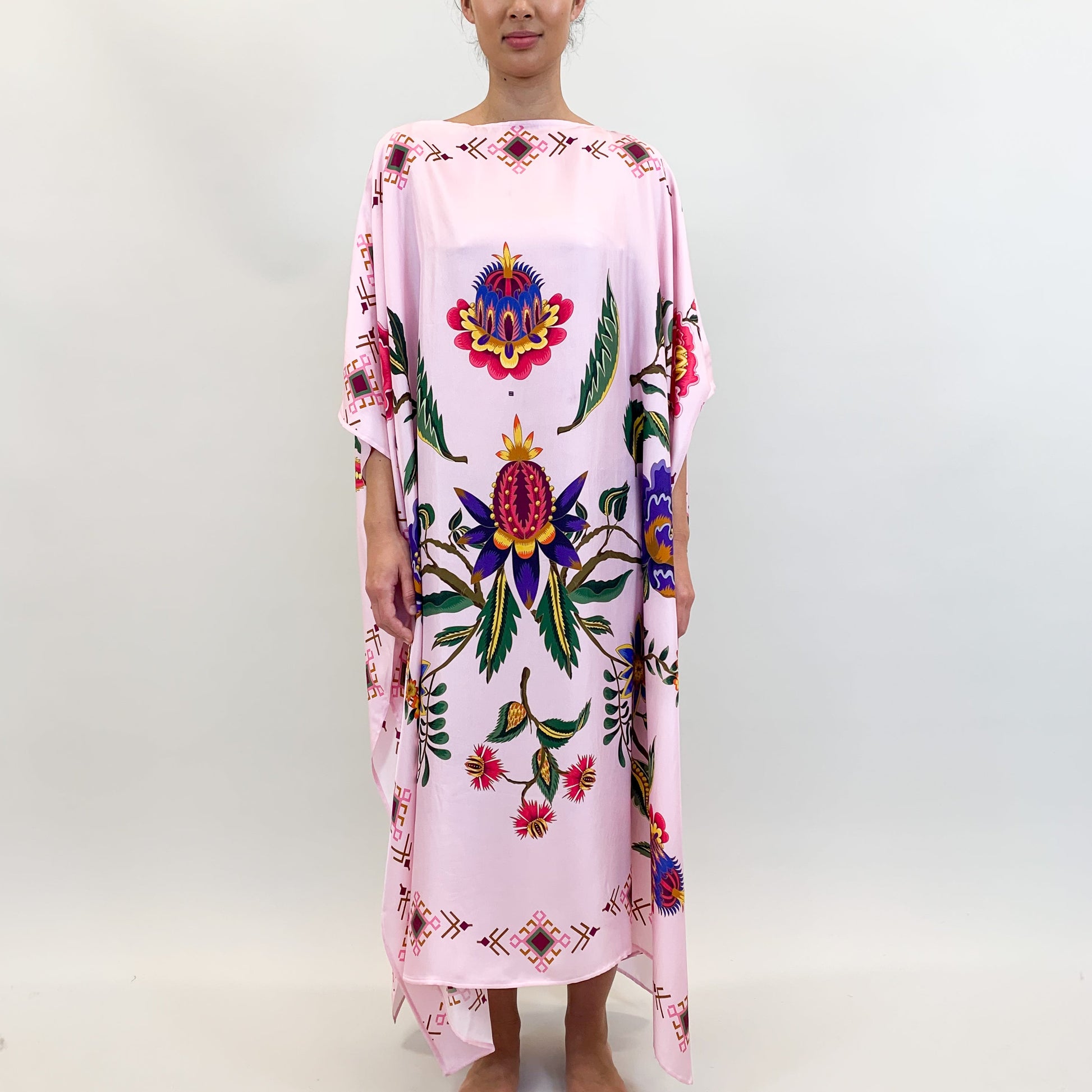 ETHNO FLORAL SILK TUNIC