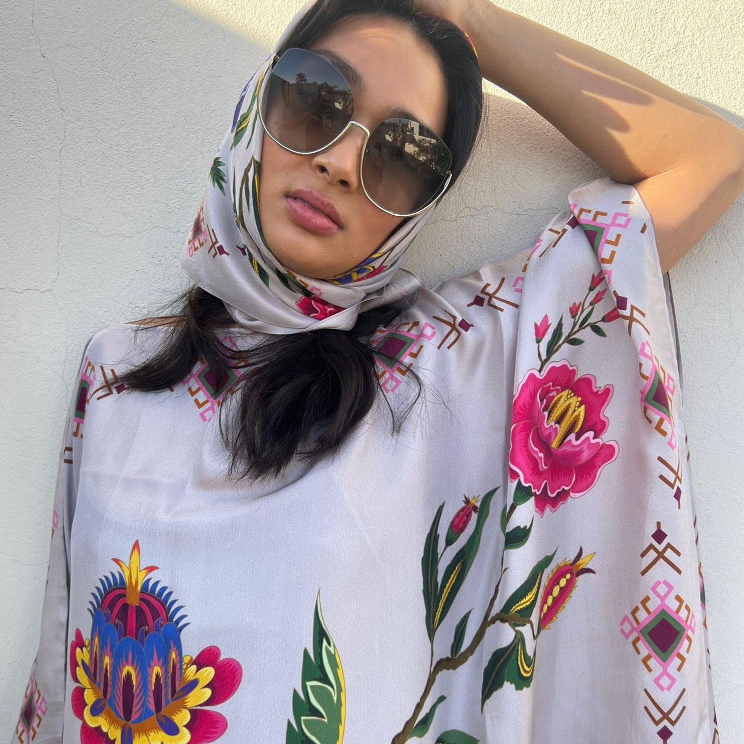ETHNO FLORAL SILK TUNIC