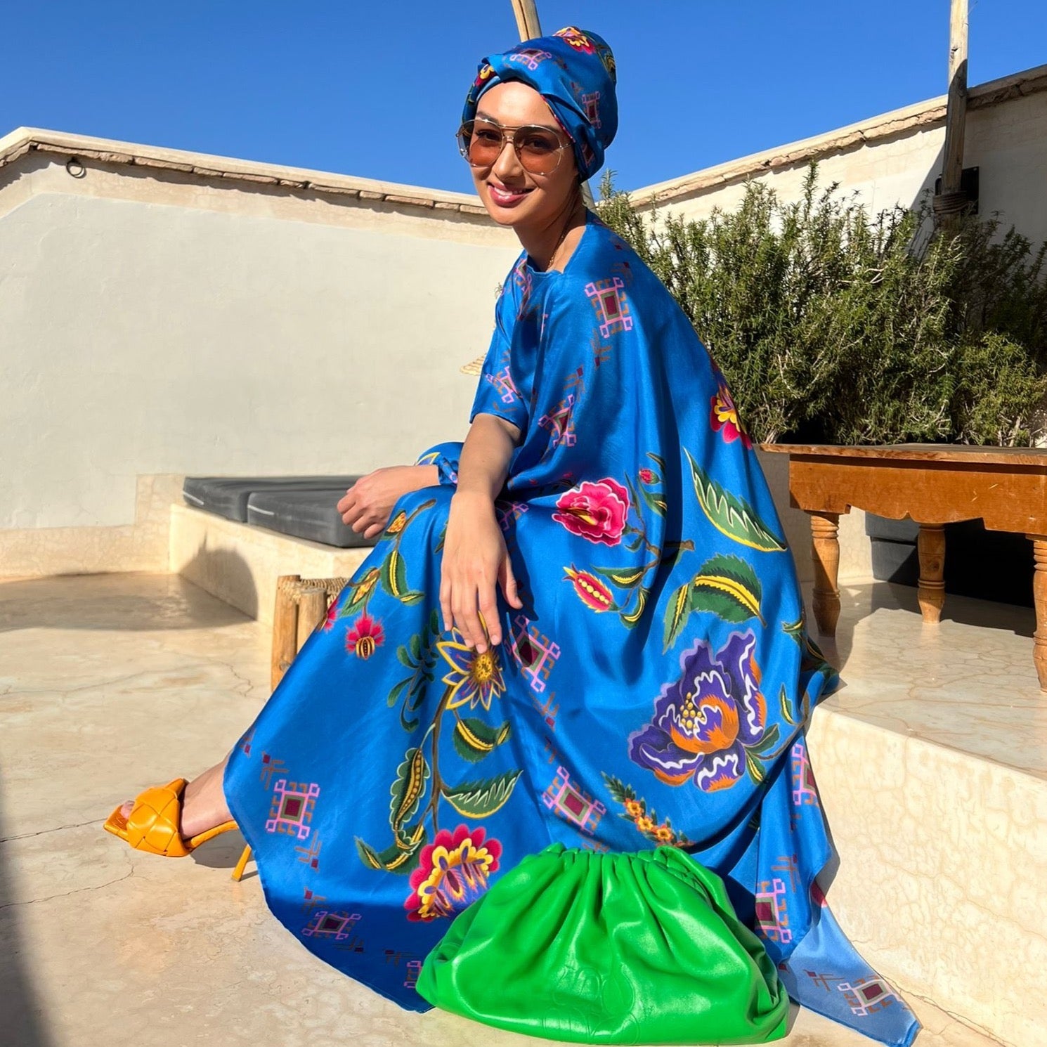 ETHNO FLORAL SILK TUNIC