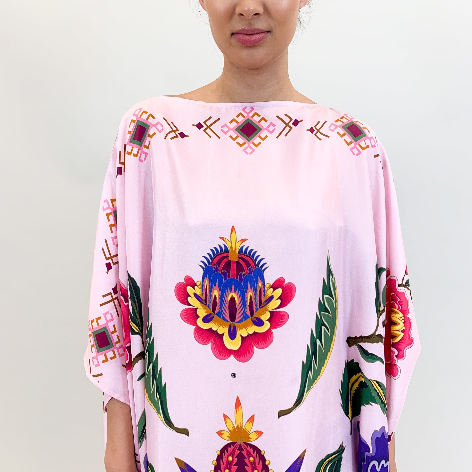 ETHNO FLORAL SILK TUNIC