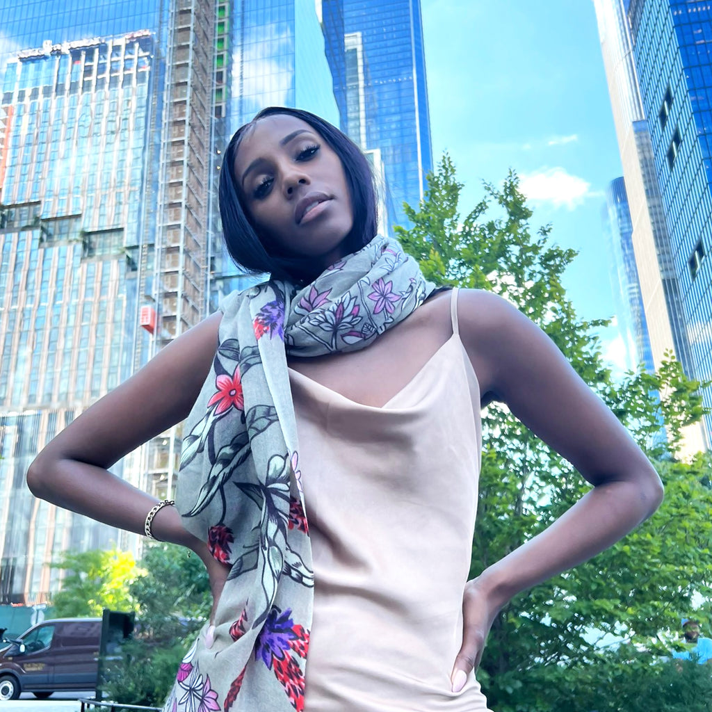 MORNING GLORY CASHMERE SCARF