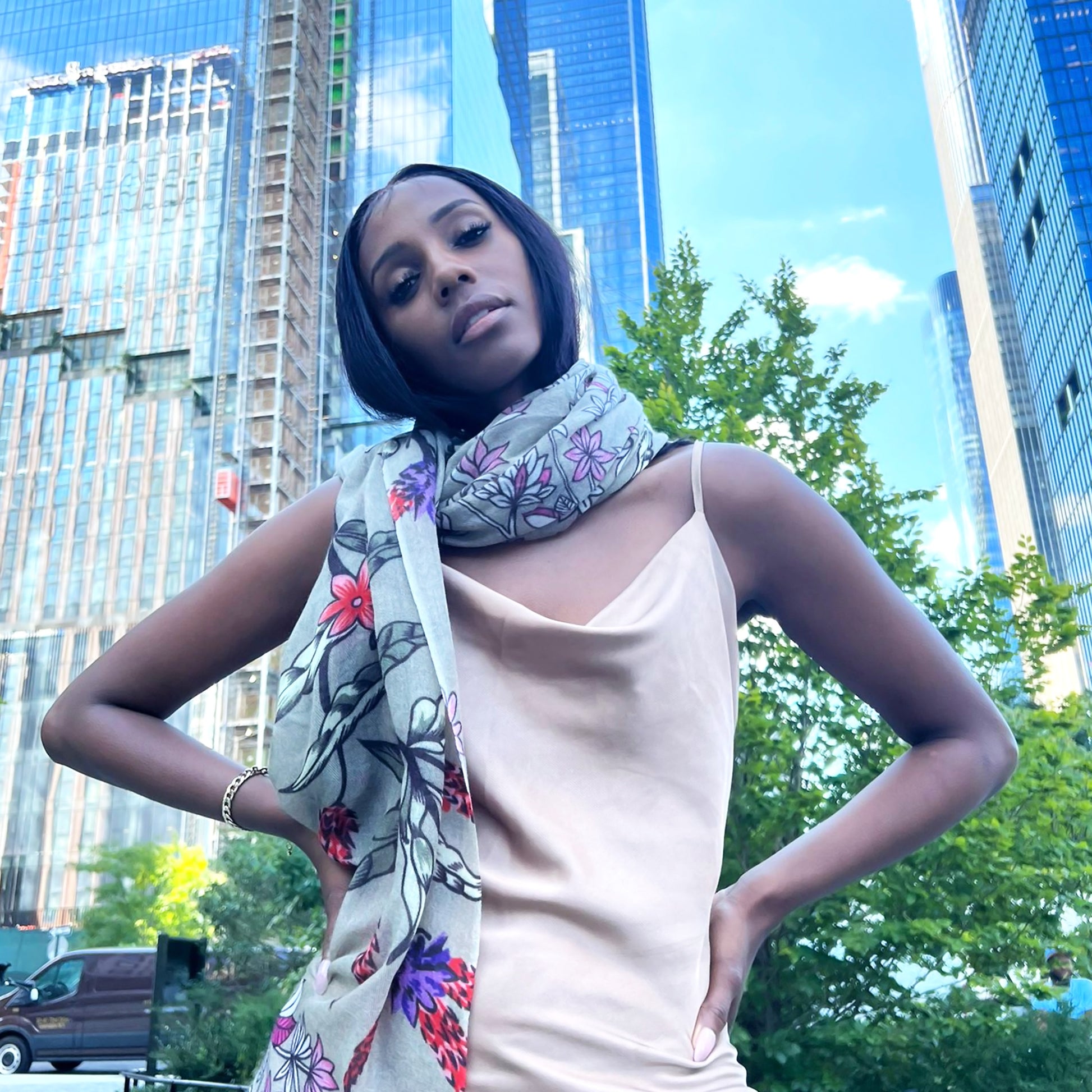 MORNING GLORY CASHMERE SCARF